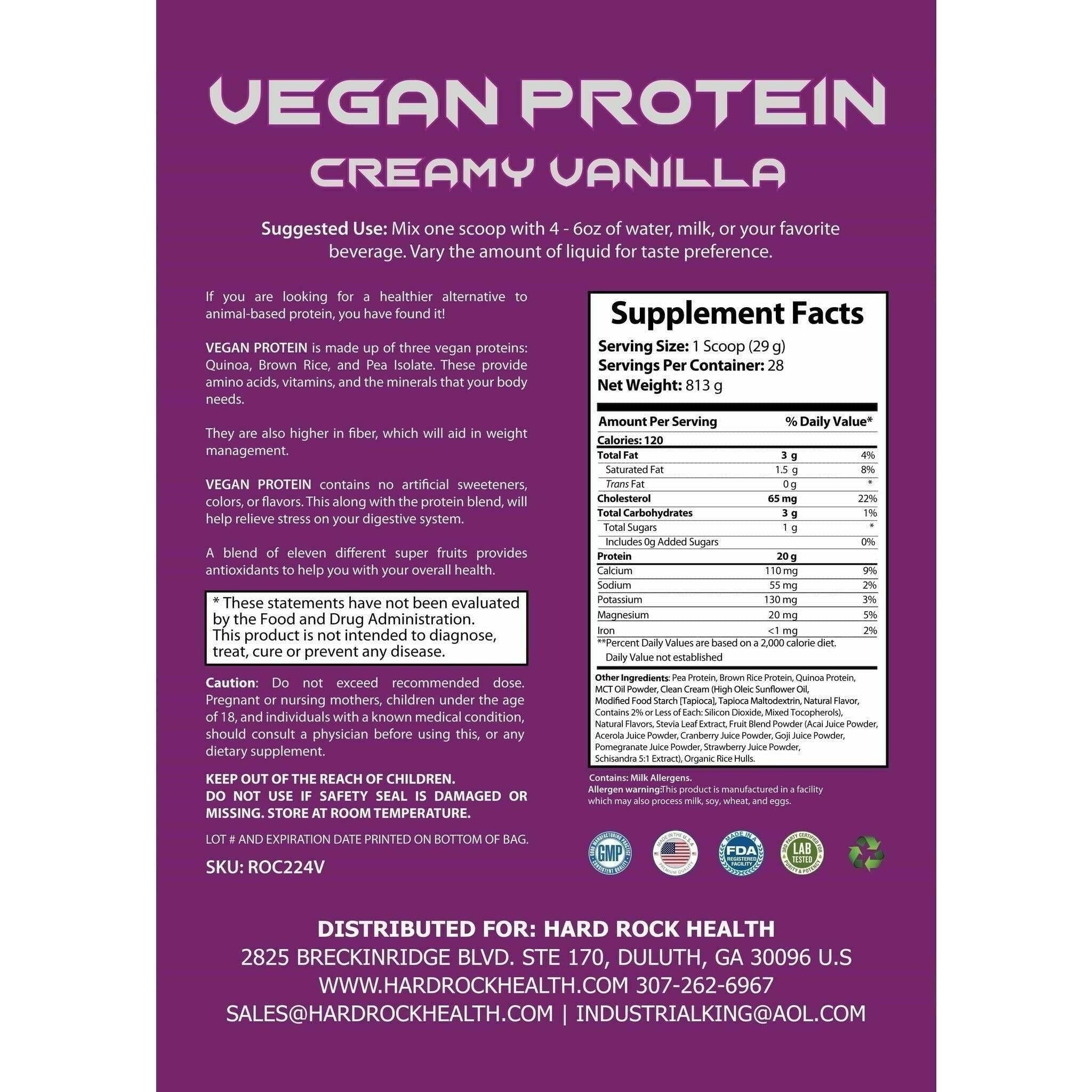 Organic Vegan Protein- Hard Rock Health®.