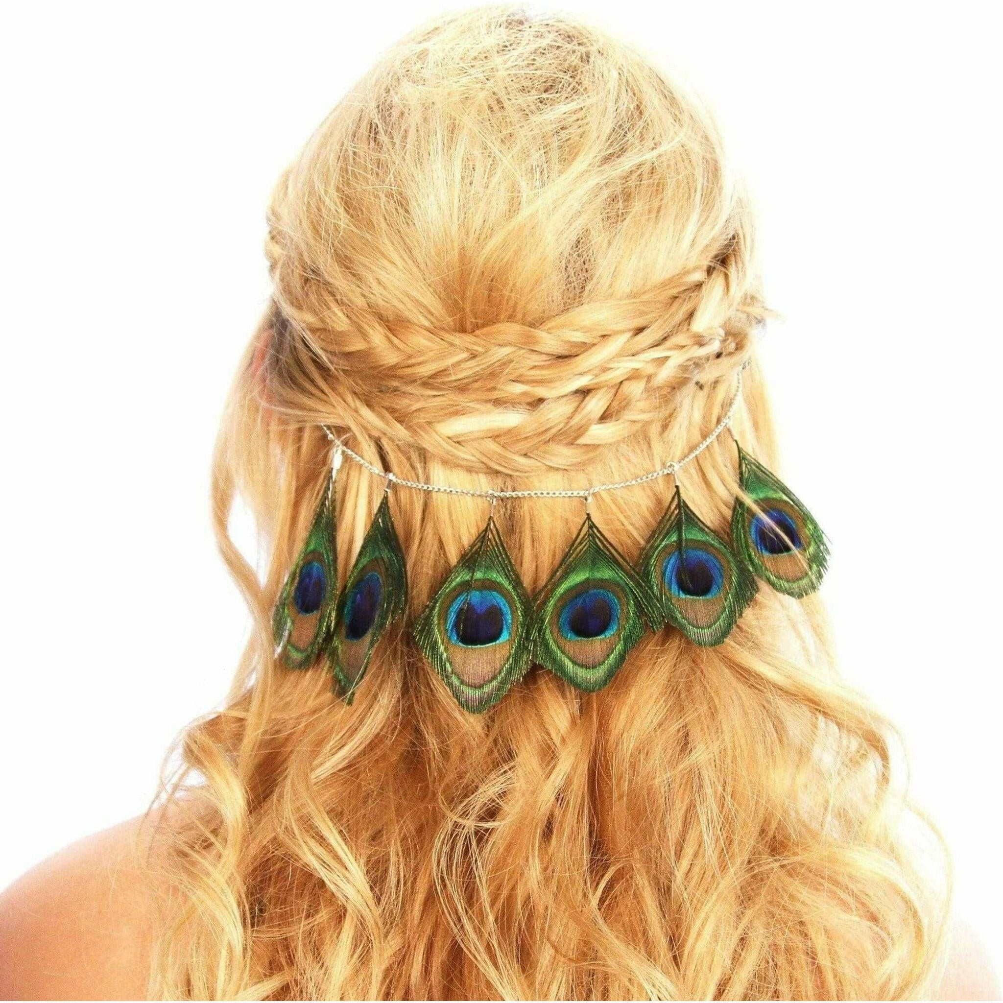 Peacock Feather Hair Grip.