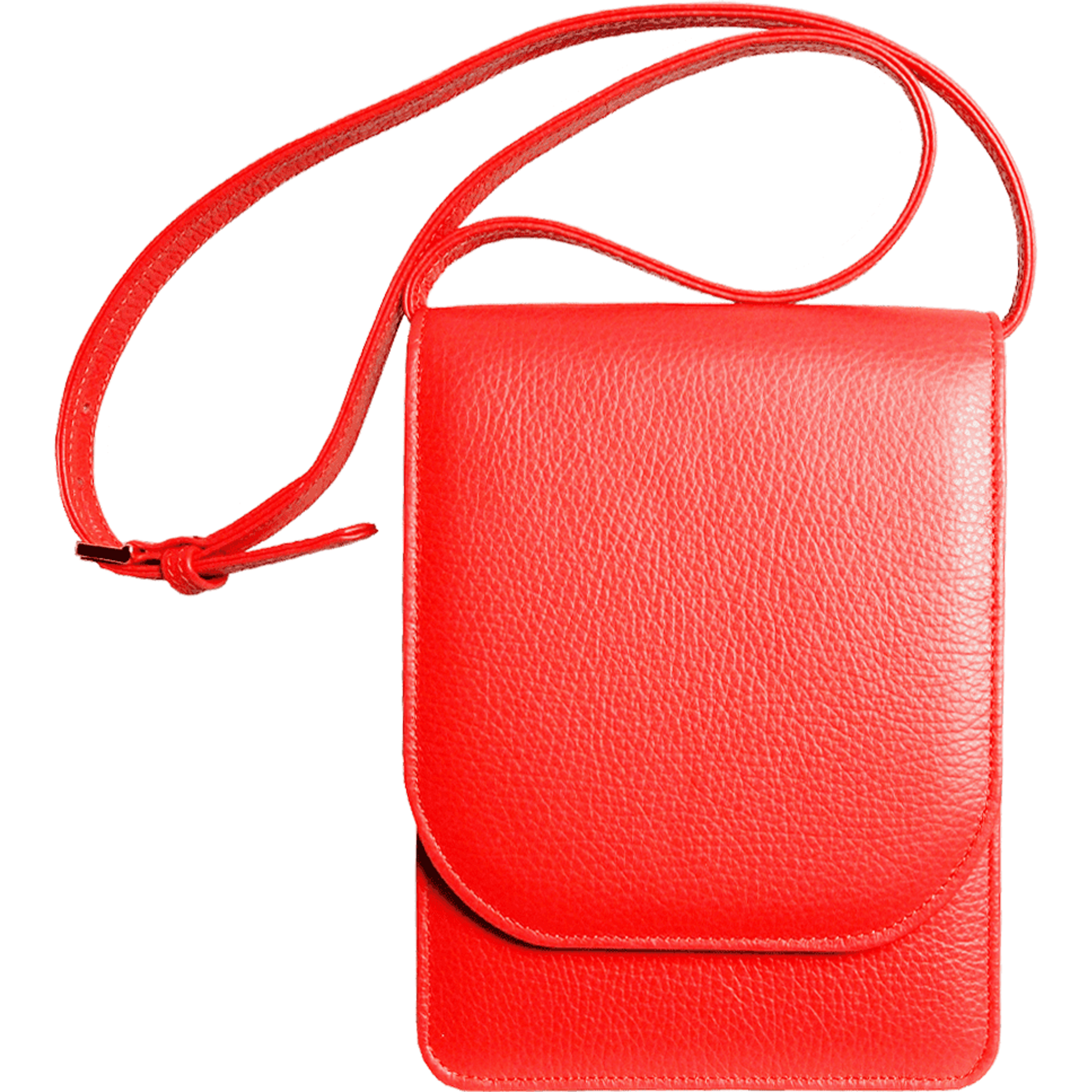 Pebbled Calf Leather Mini Bag Coral.