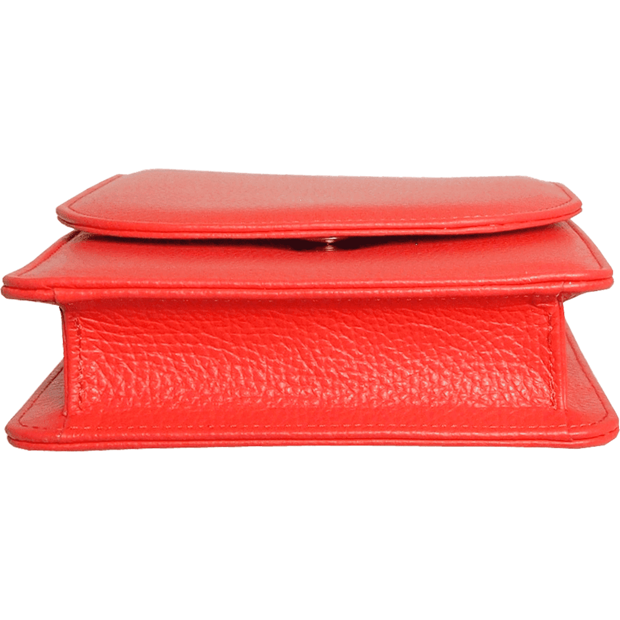 Pebbled Calf Leather Mini Bag Coral.