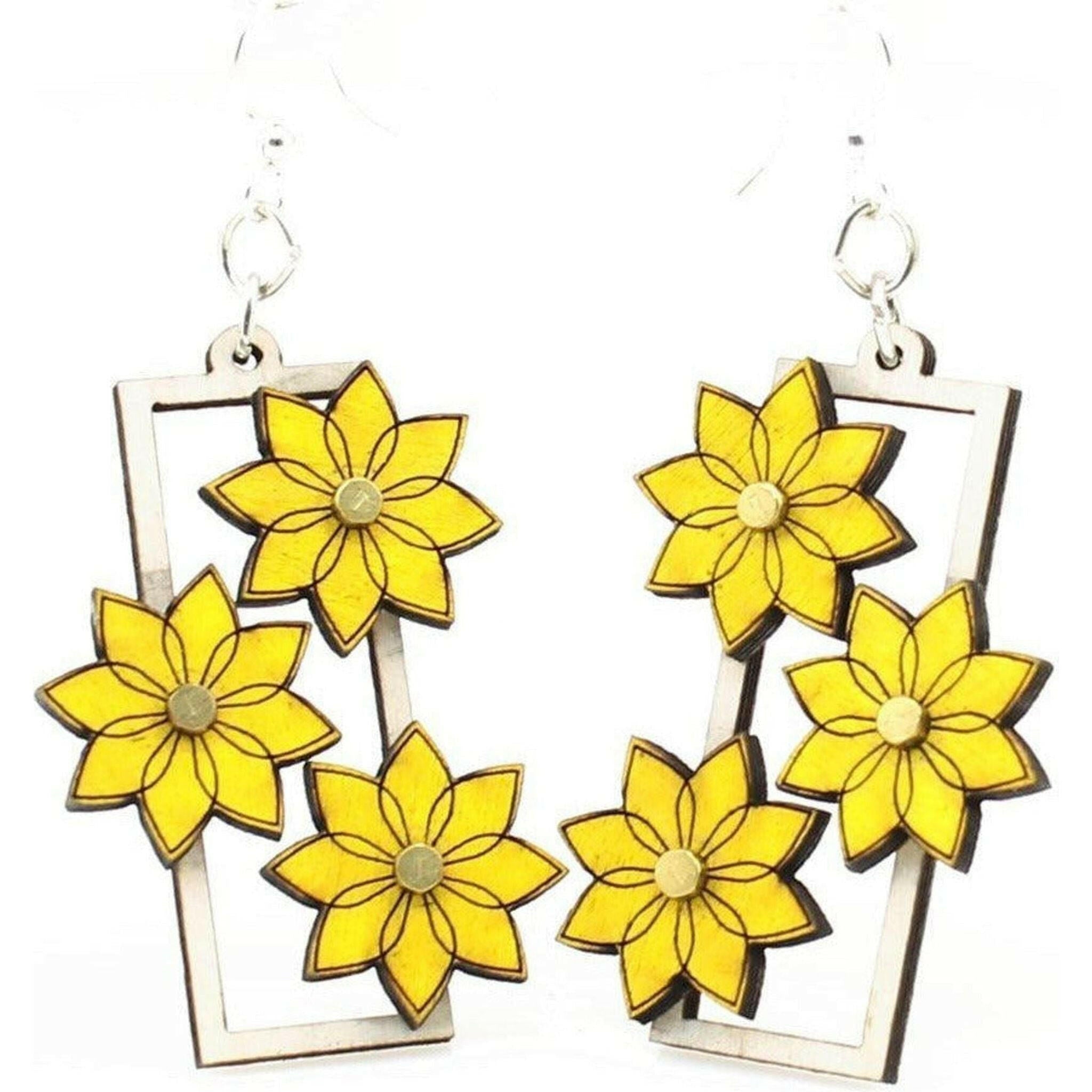 Pedal Pusher Flower Gear Earrings.