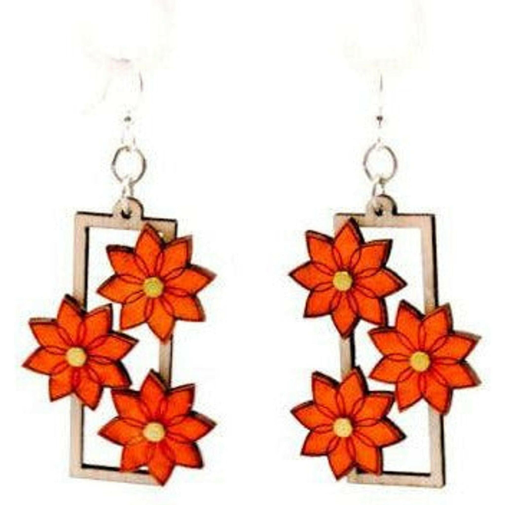 Pedal Pusher Flower Gear Earrings.