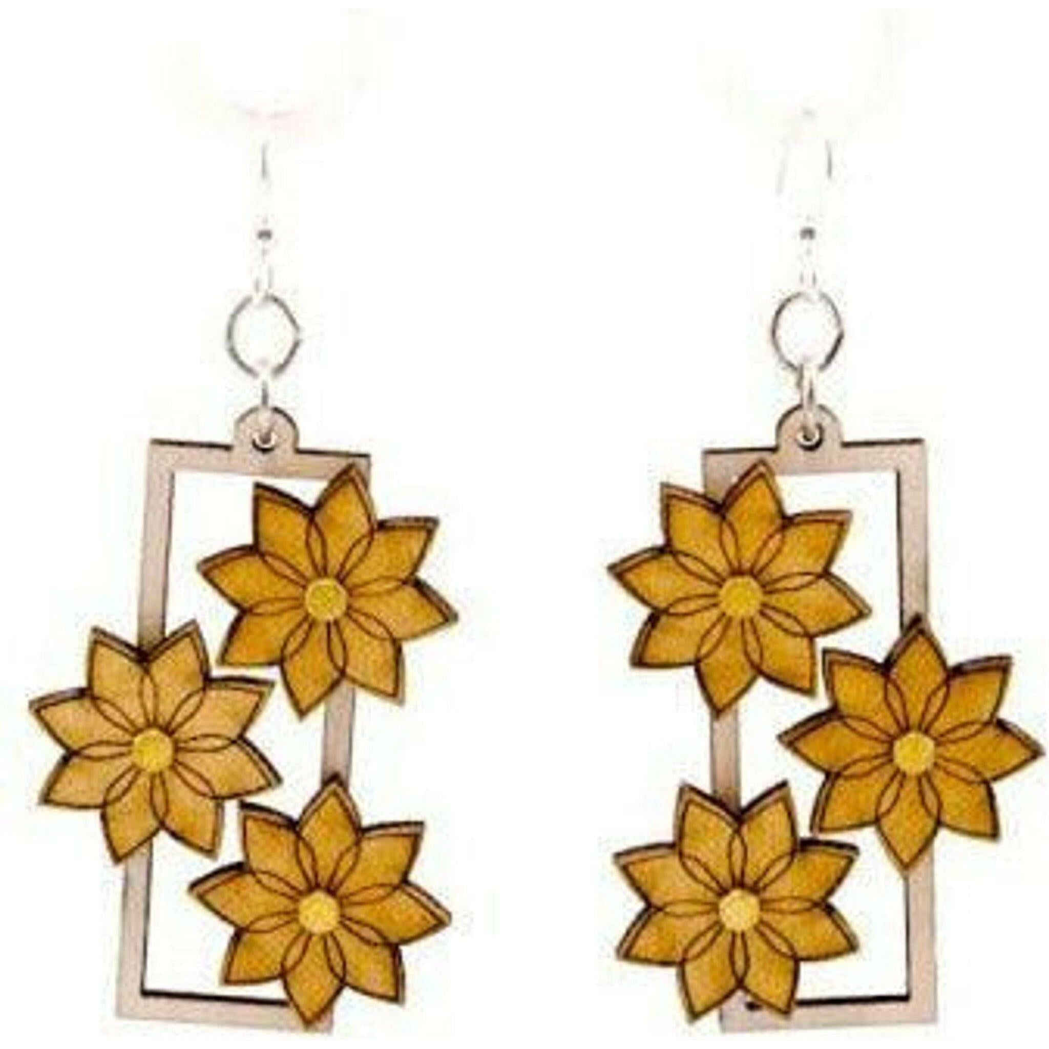 Pedal Pusher Flower Gear Earrings.