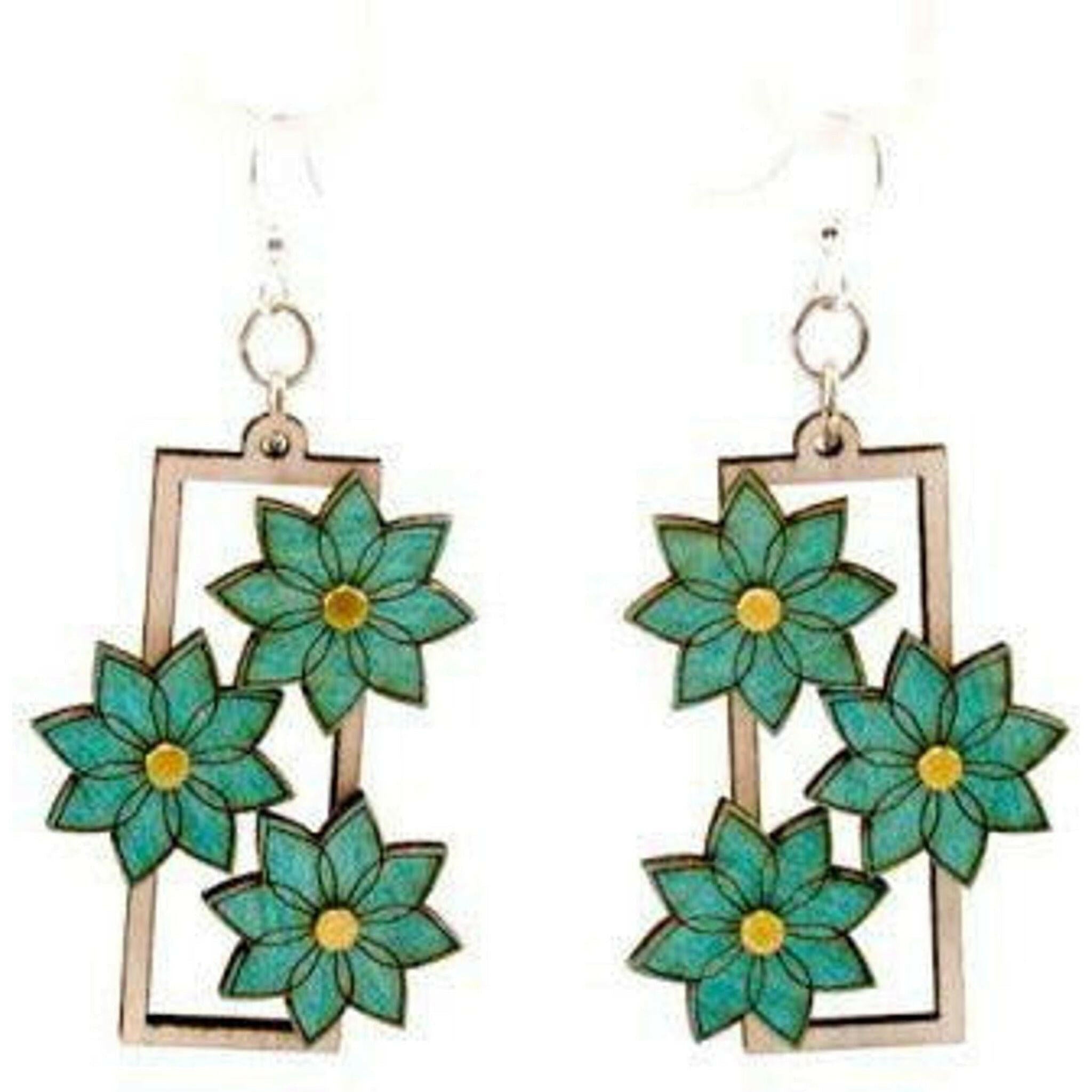 Pedal Pusher Flower Gear Earrings.