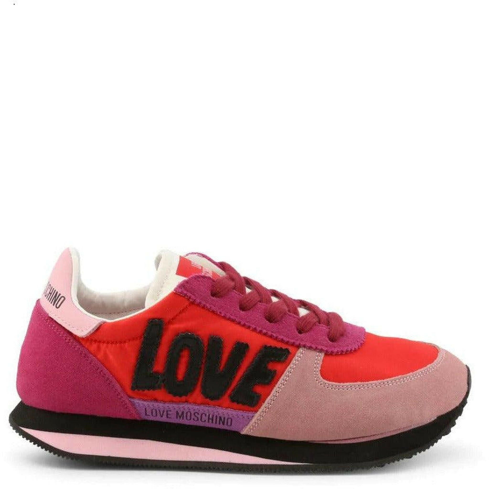 Pink Red Suede Sneakers.