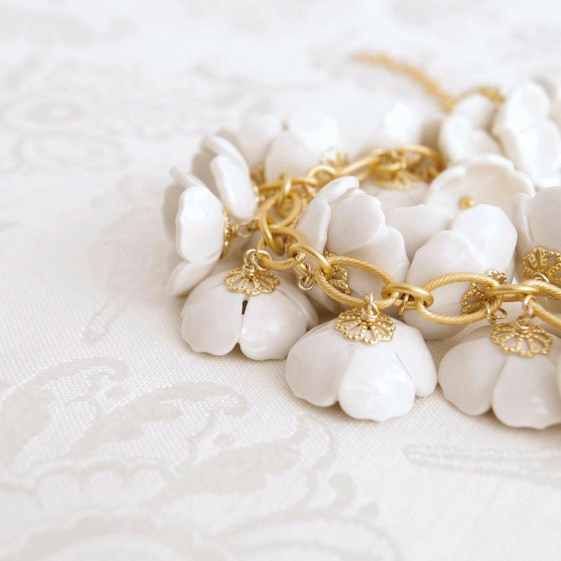 Porcelain Plum Blossom Cluster Necklace