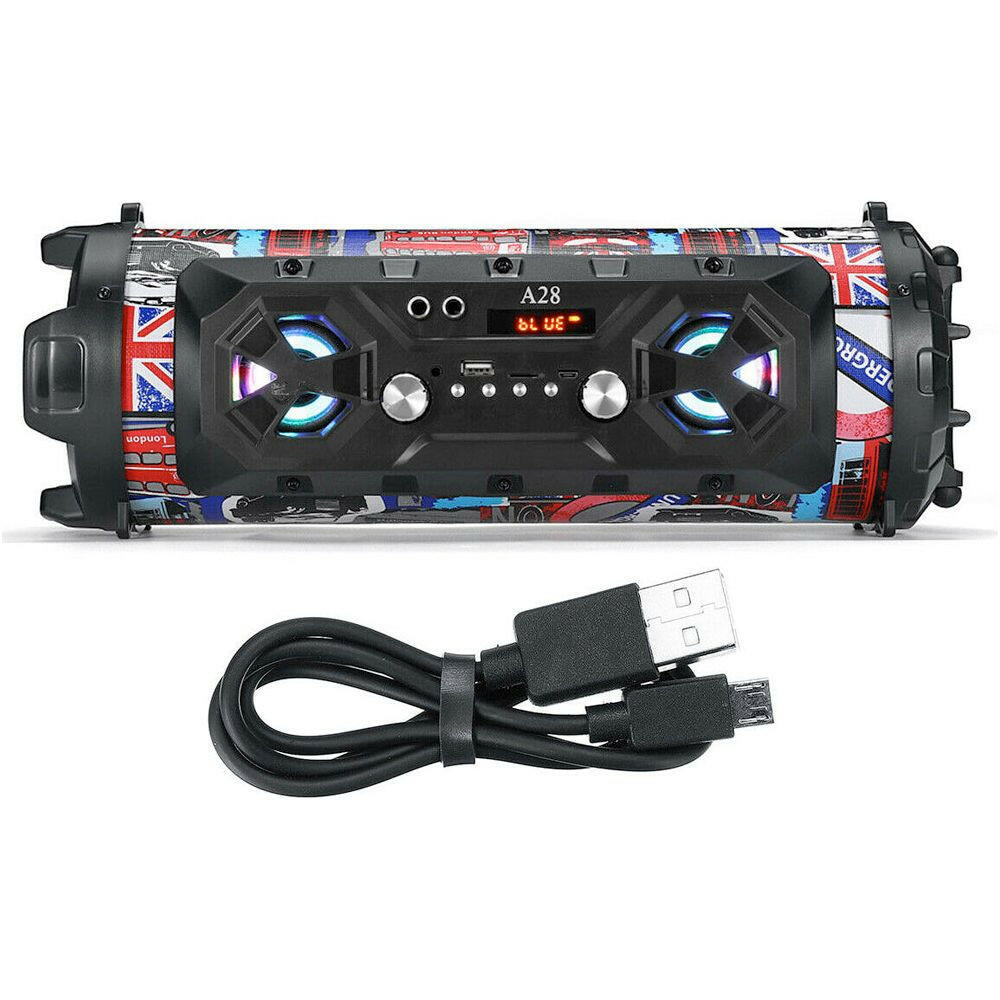 Portable Superior Bass Wireless Boombox with Radio Bluetooth Speakers.