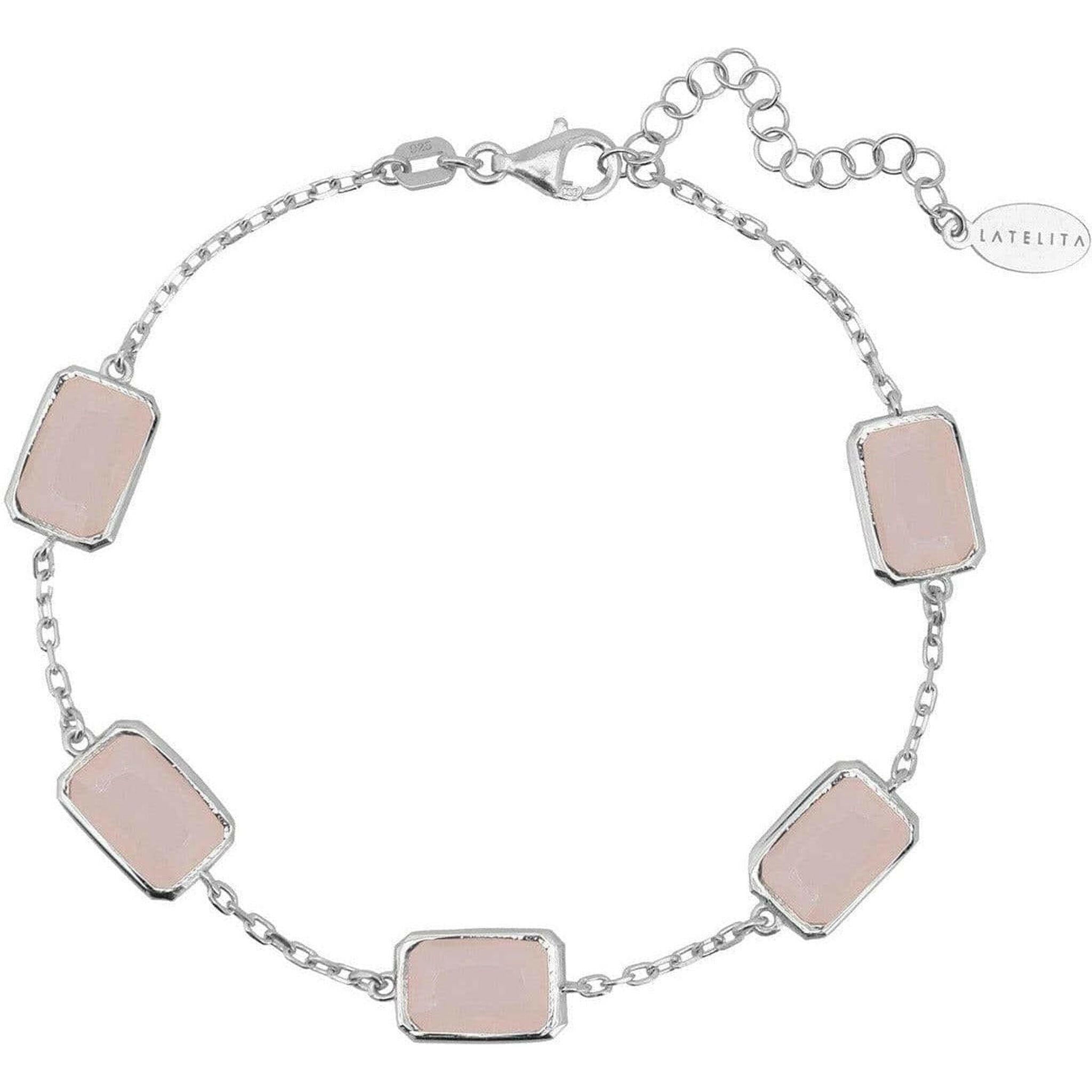 Portofino Bracelet Silver Rose Quartz.