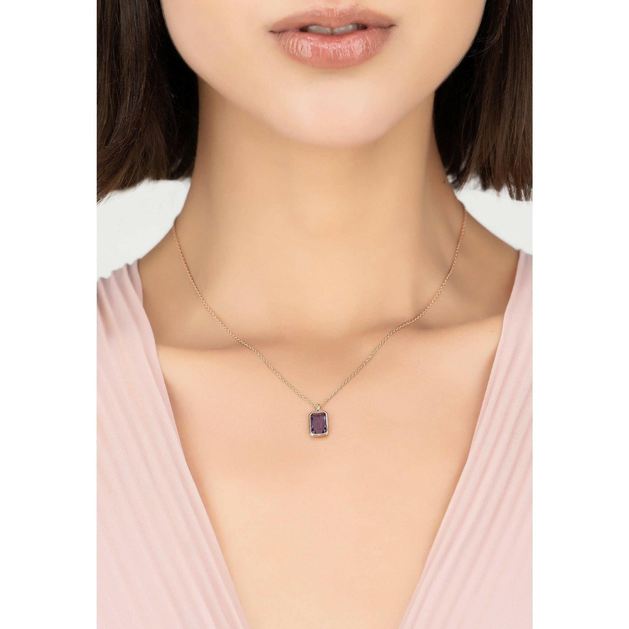 Portofino Necklace Rose Gold Amethyst.