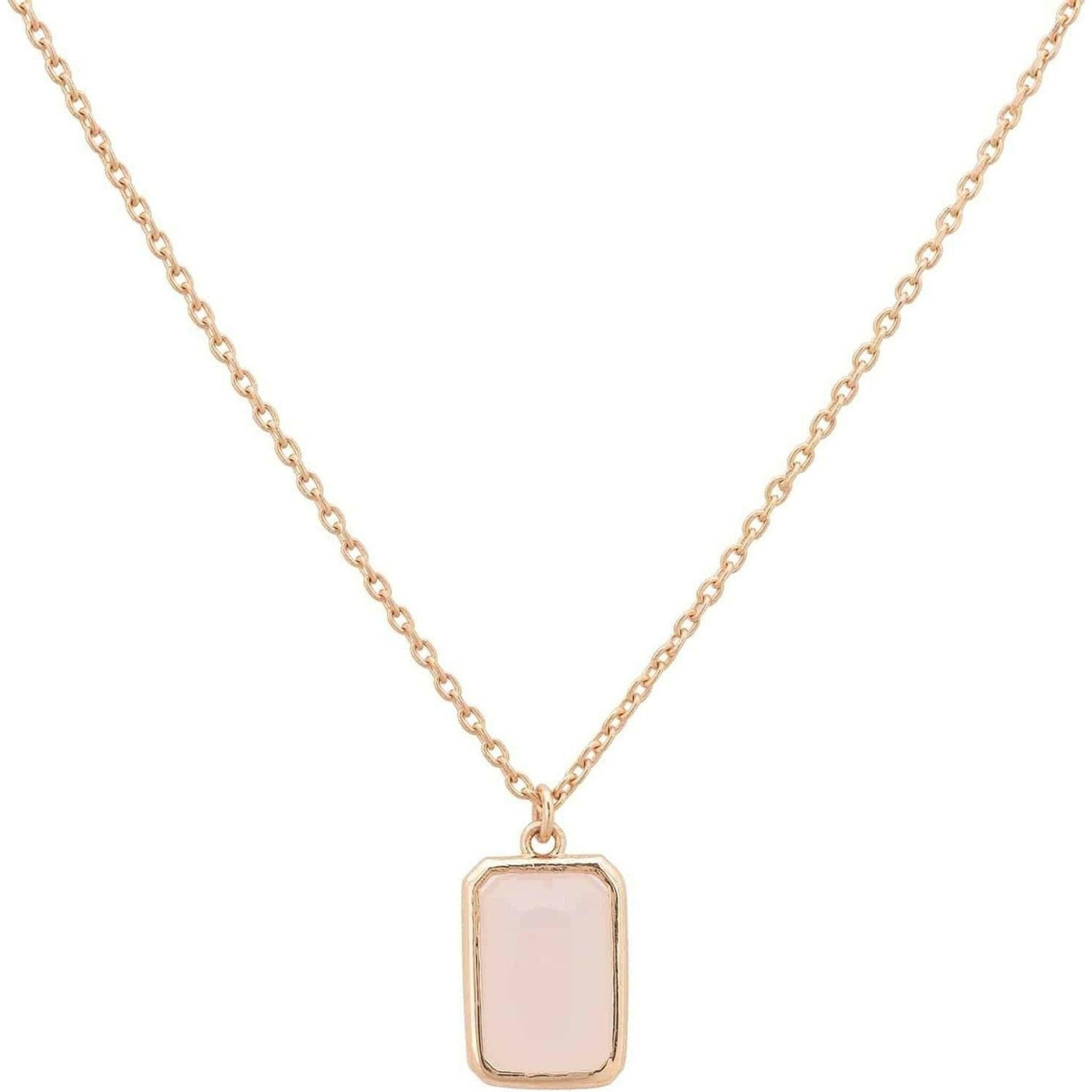 Portofino Necklace Rose Gold Rose Quartz.