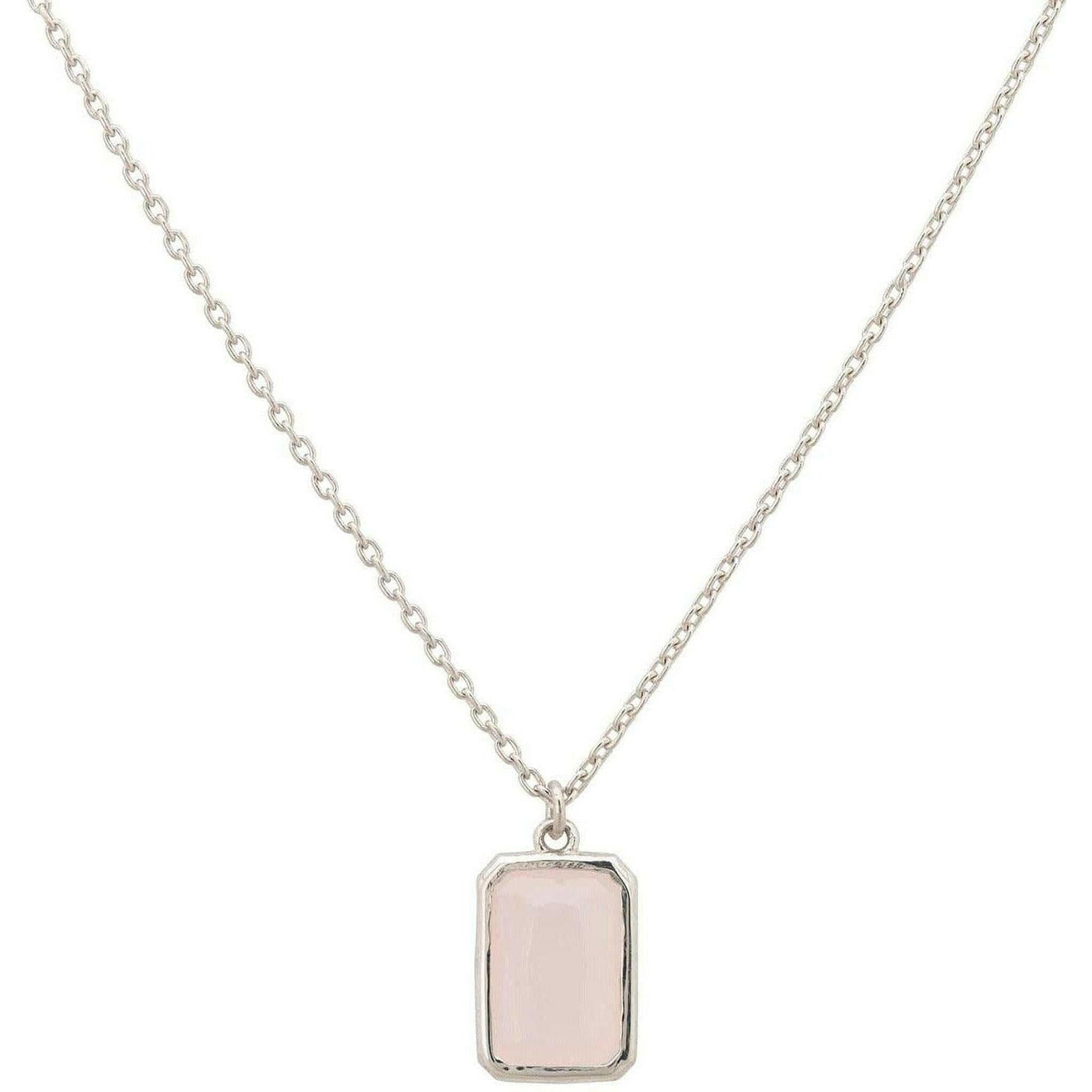 Portofino Necklace Silver Rose Quartz.