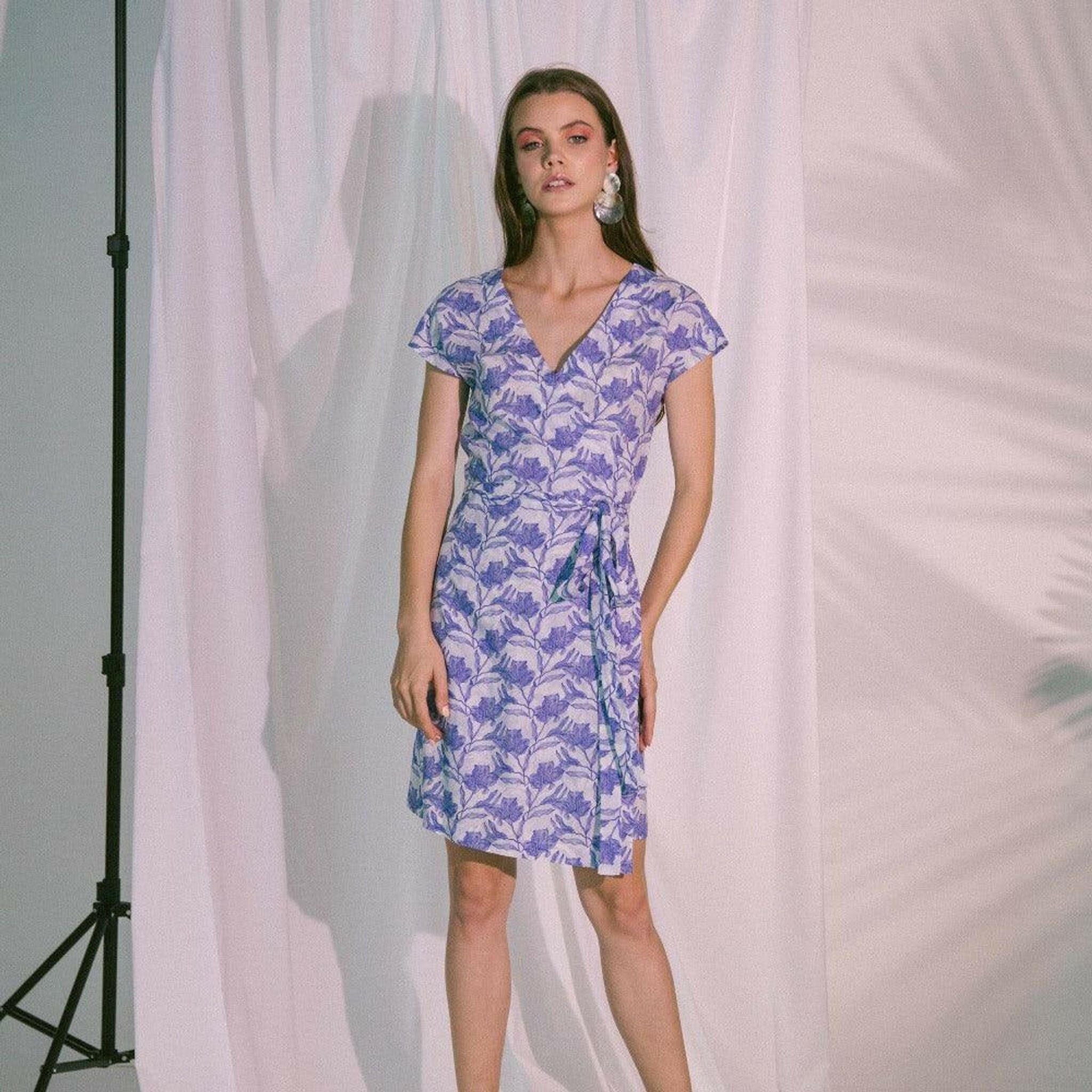 Pragma Wrap Dress in Blue Biro.