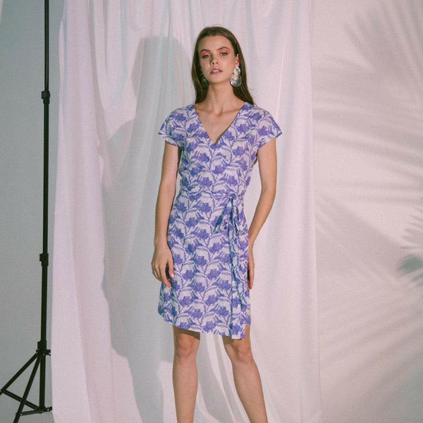 Pragma Wrap Dress in Blue Biro