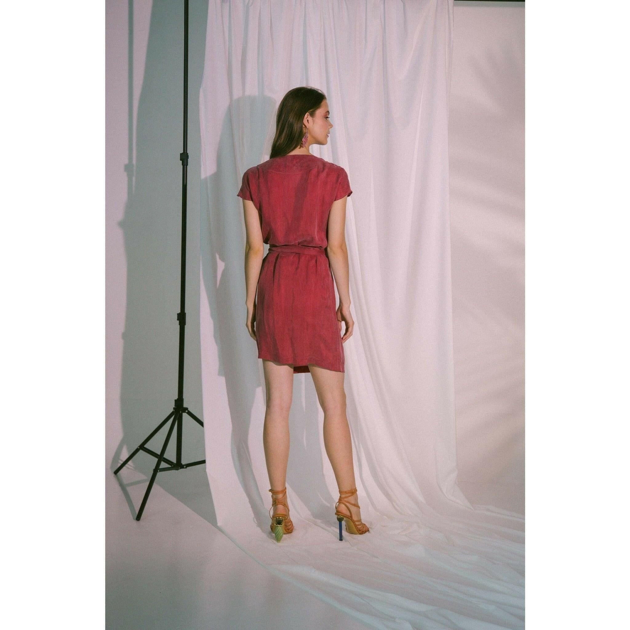 Pragma Wrap Dress in Claret.