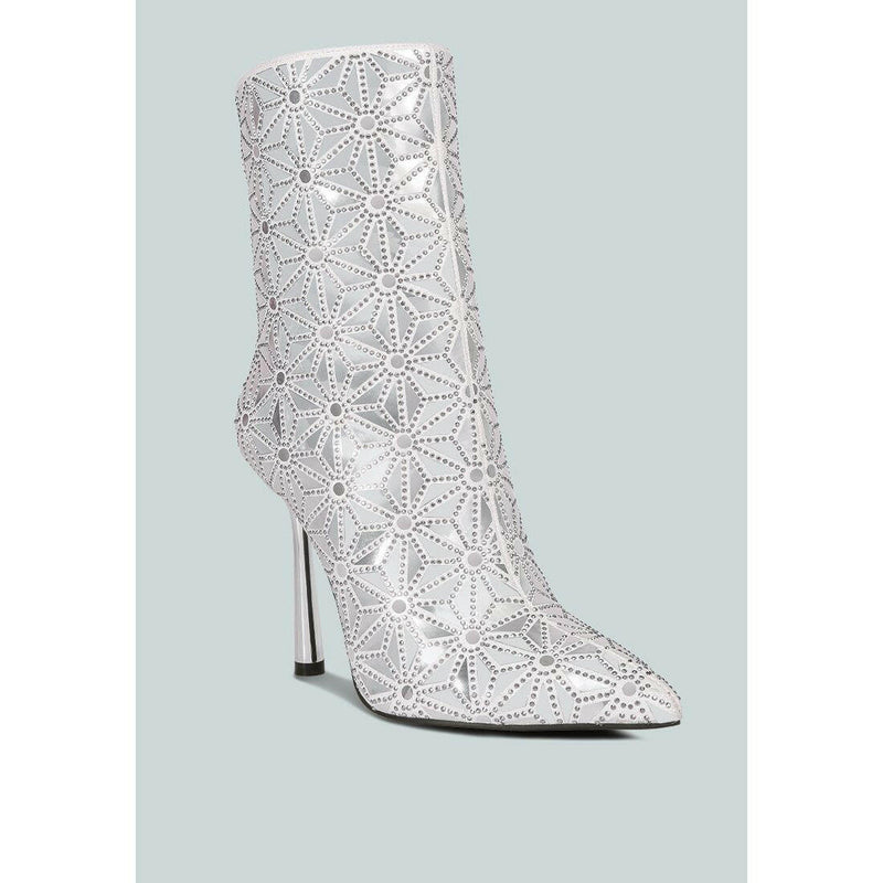 Precious Mirror Embellished High Ankle Boots - quirkitrendz