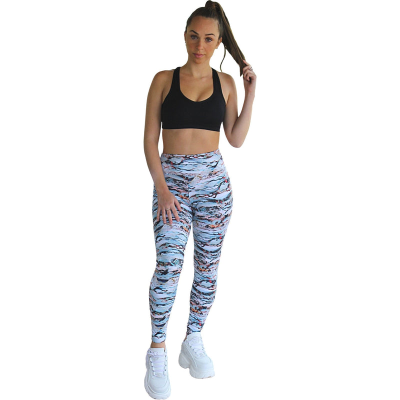 Prema Seamless High Rise Yoga Leggings - Coral Reef Print.