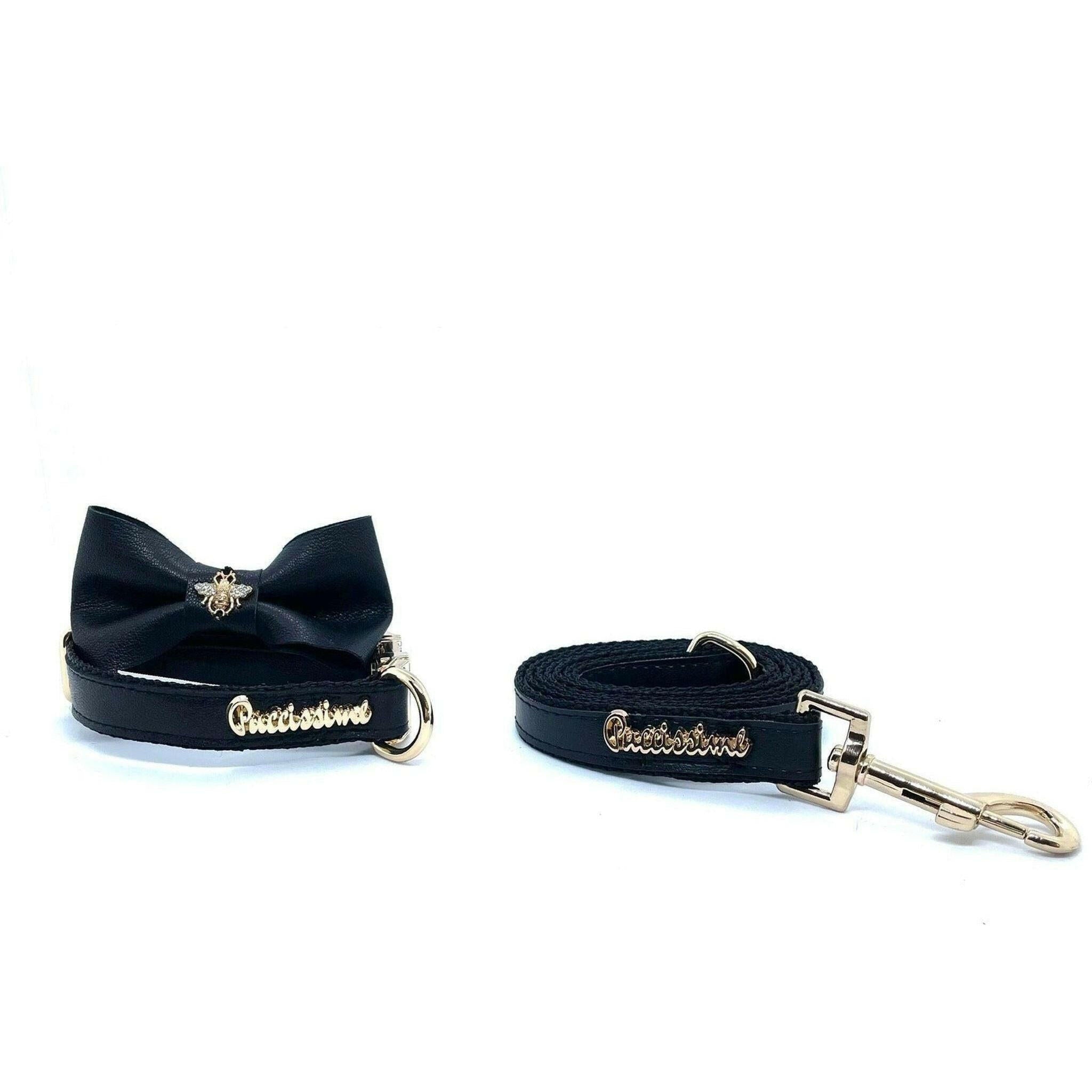 Raven Collar, Leash & Bow Tie Set.