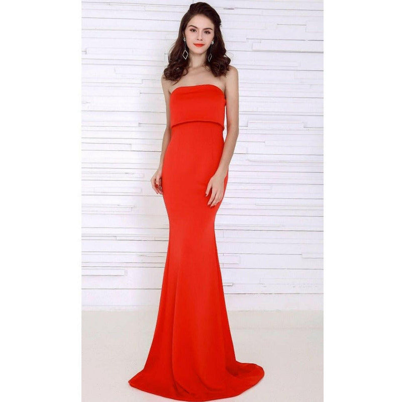 Red Strapless Gown