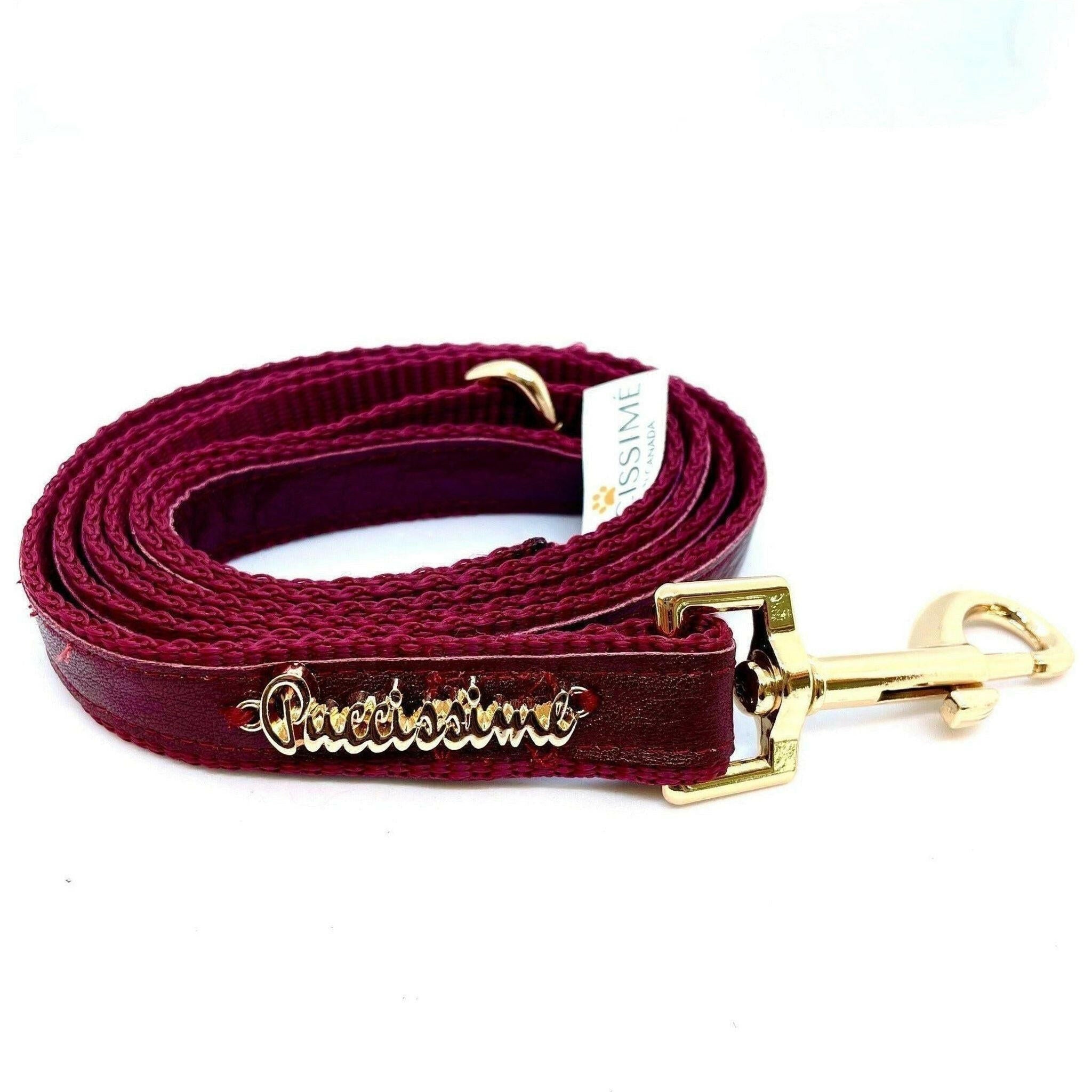 Red Wine Collar, Bow Tie and Leash.