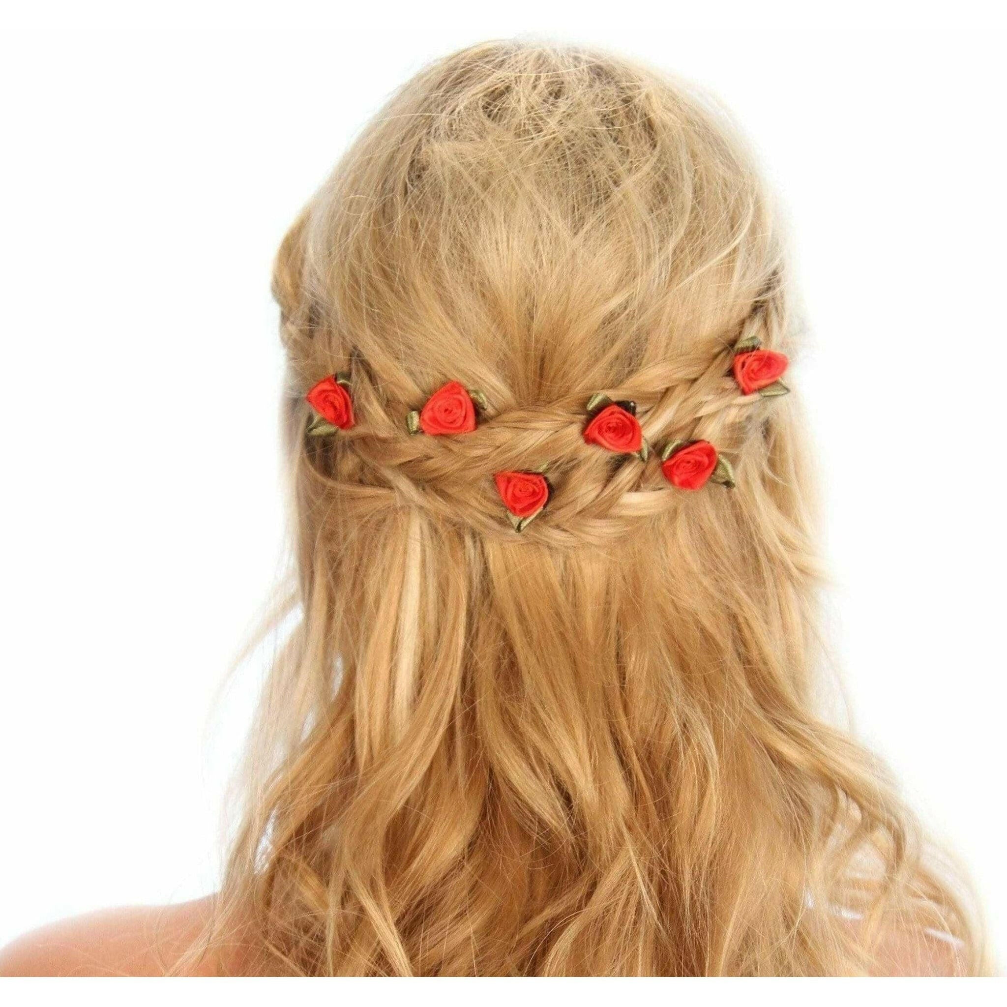 Rose Bud Hair Grips.