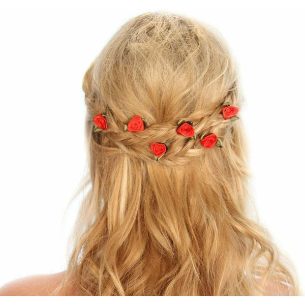 Rose Bud Hair Grips