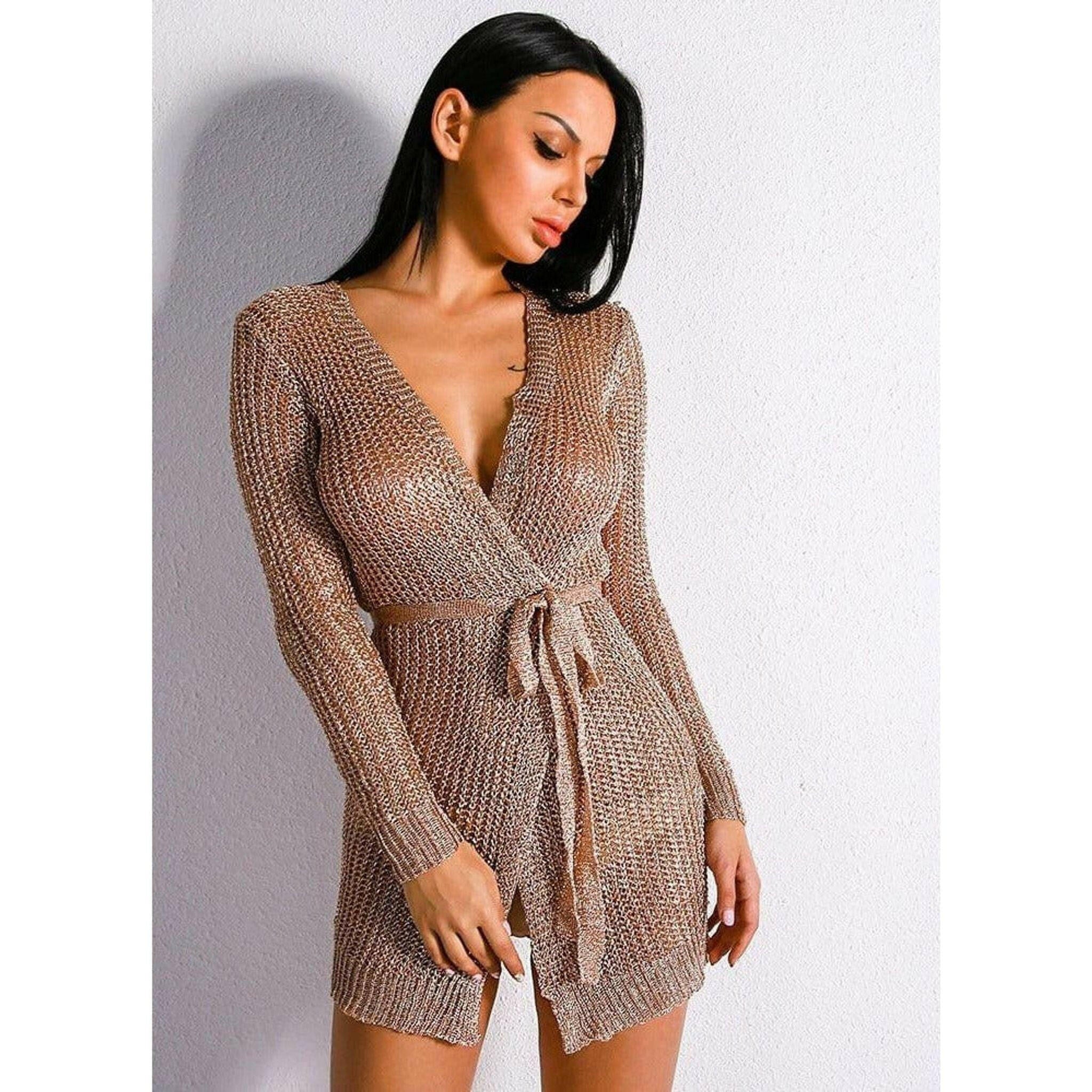 Rose Gold Sweater Dress.