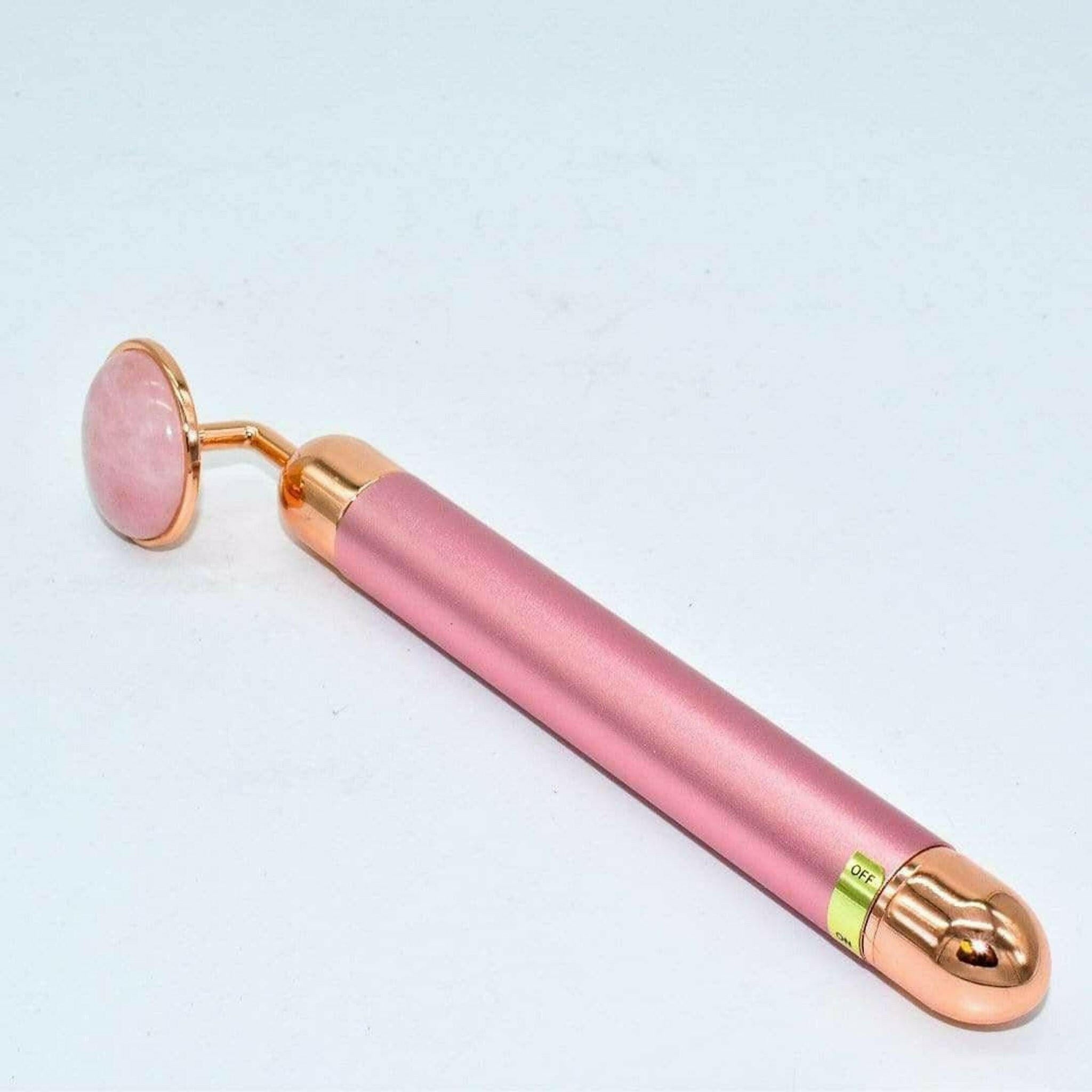 Rose Quartz Vibrating Facial Massager.