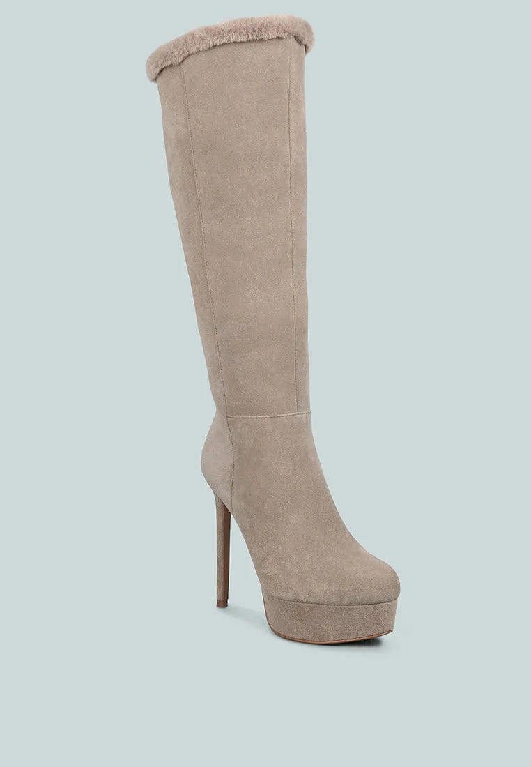 Saldana Convertible Suede Leather High Boots