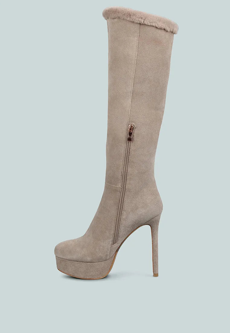 Saldana Convertible Suede Leather High Boots