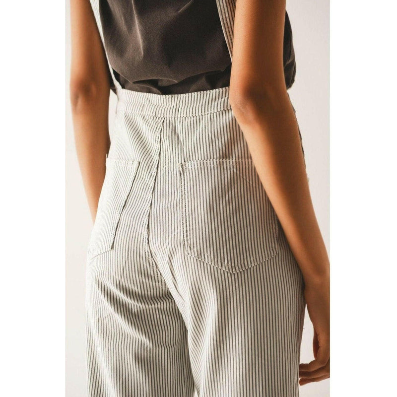 Salopette Jumpsuit in Grey Stripes