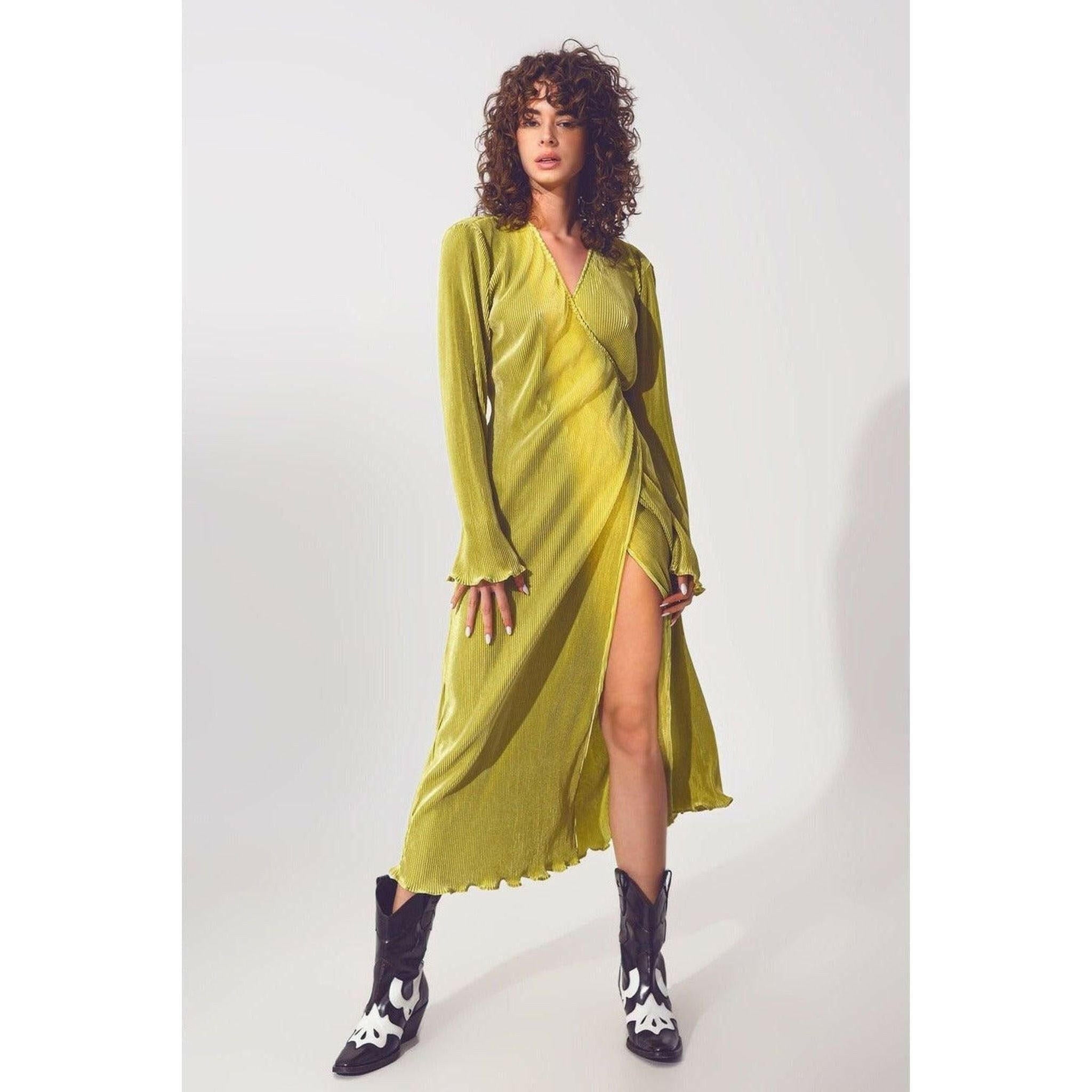 green pleated wrap dress Coast Women's Pleated Wrap Front Dress in Aqua | Size: 8