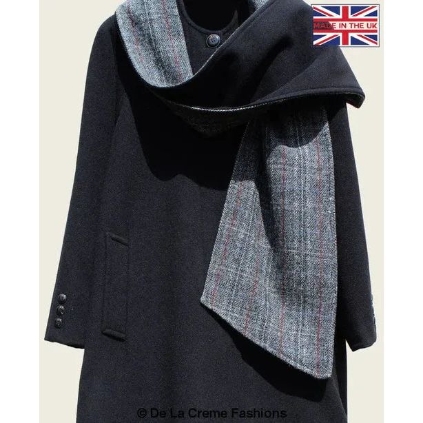 Scarpia Wool & Cashmere Overcoat With Scarf Detail.