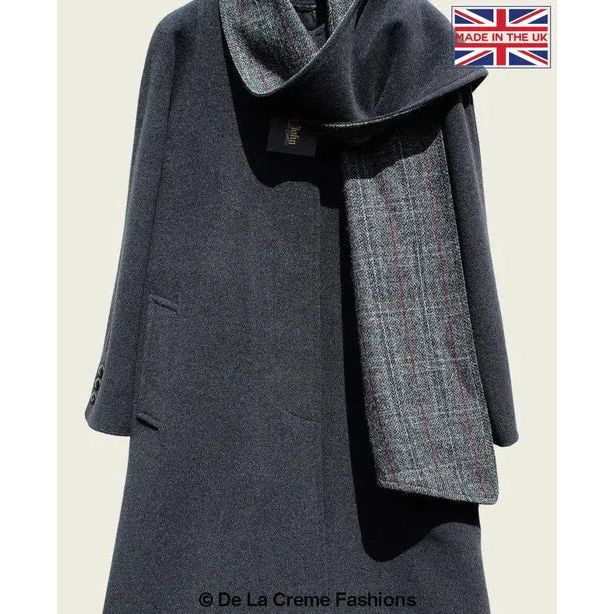 Scarpia Wool & Cashmere Overcoat With Scarf Detail.