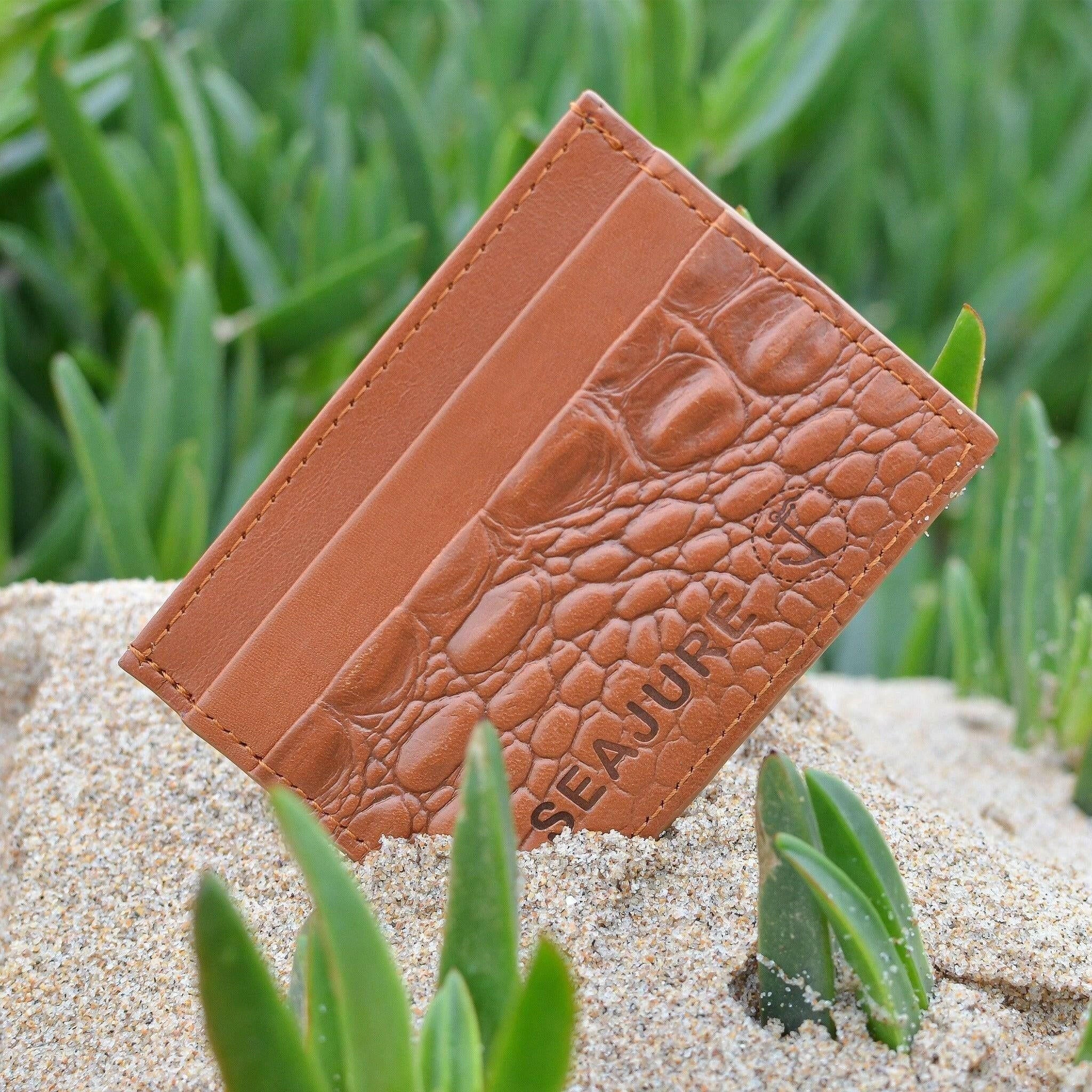 Seajure Embossed Leather Card Holder.