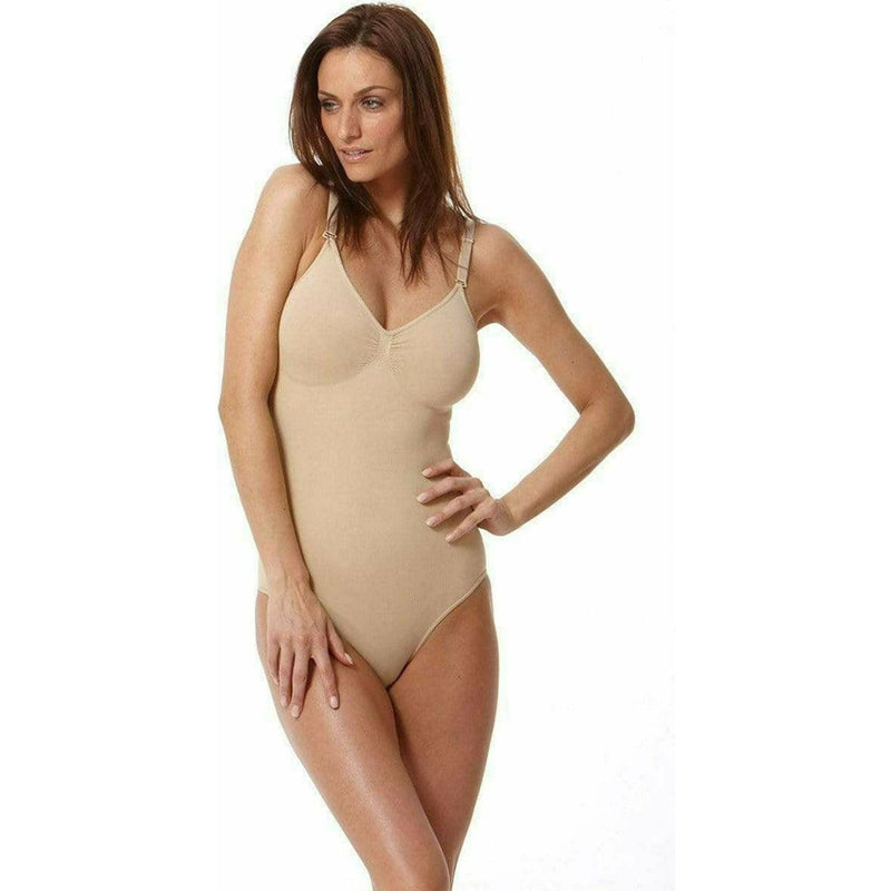 Seamless Bodysuit with Adjustable Straps in Nude
