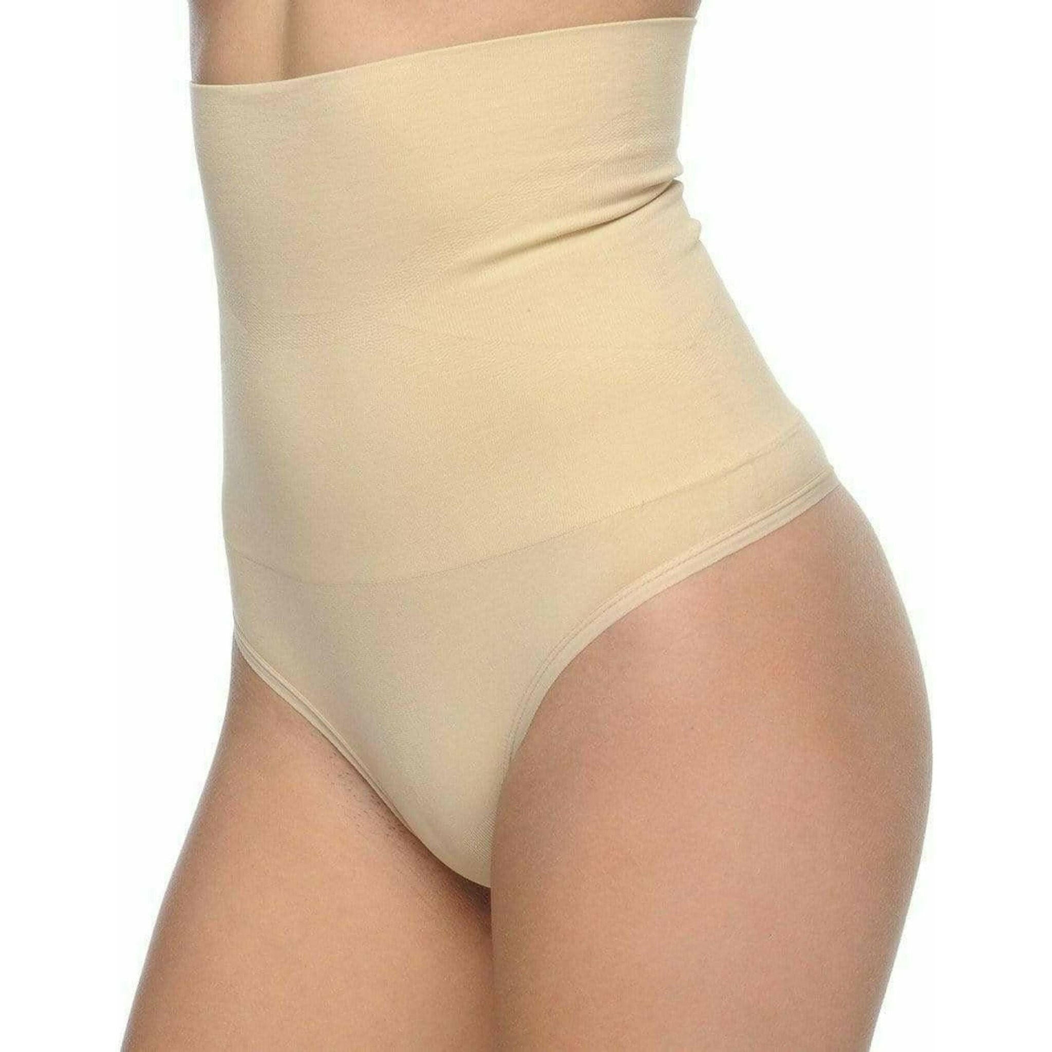 Seamless Hi-Waist Shaper With Thong Bottom - Nude.