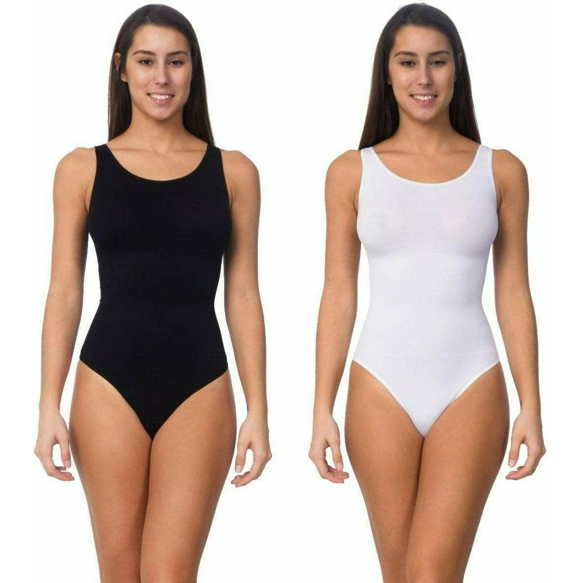 Seamless Shaping Bodysuit With Thong Bottom 2 Pack.