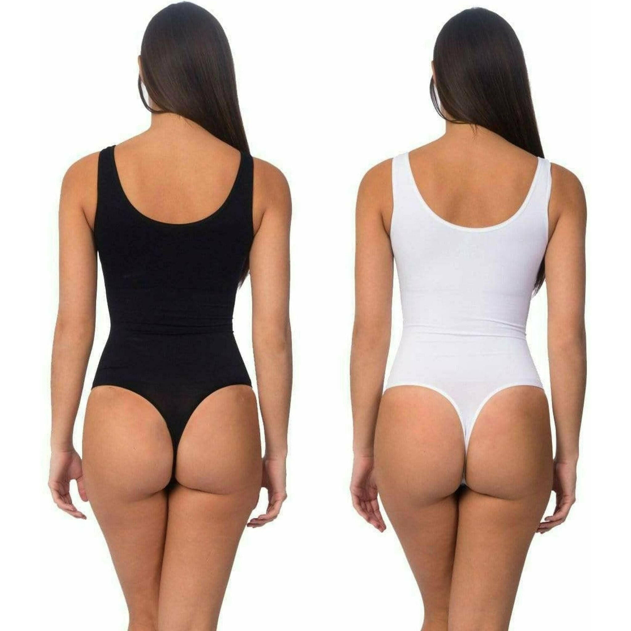 Seamless Shaping Bodysuit With Thong Bottom 2 Pack.