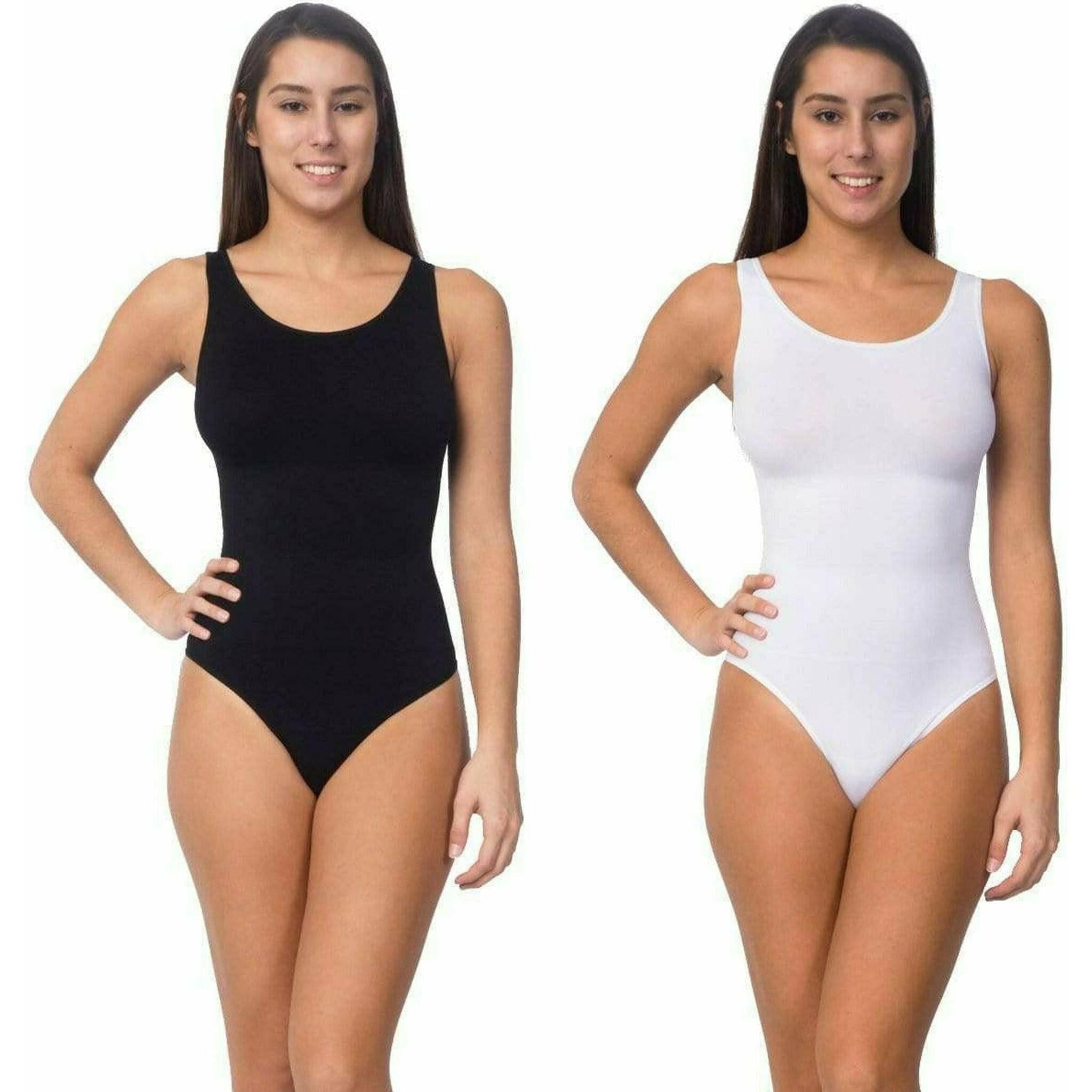 Seamless Shaping Bodysuit With Thong Bottom 2 Pack.