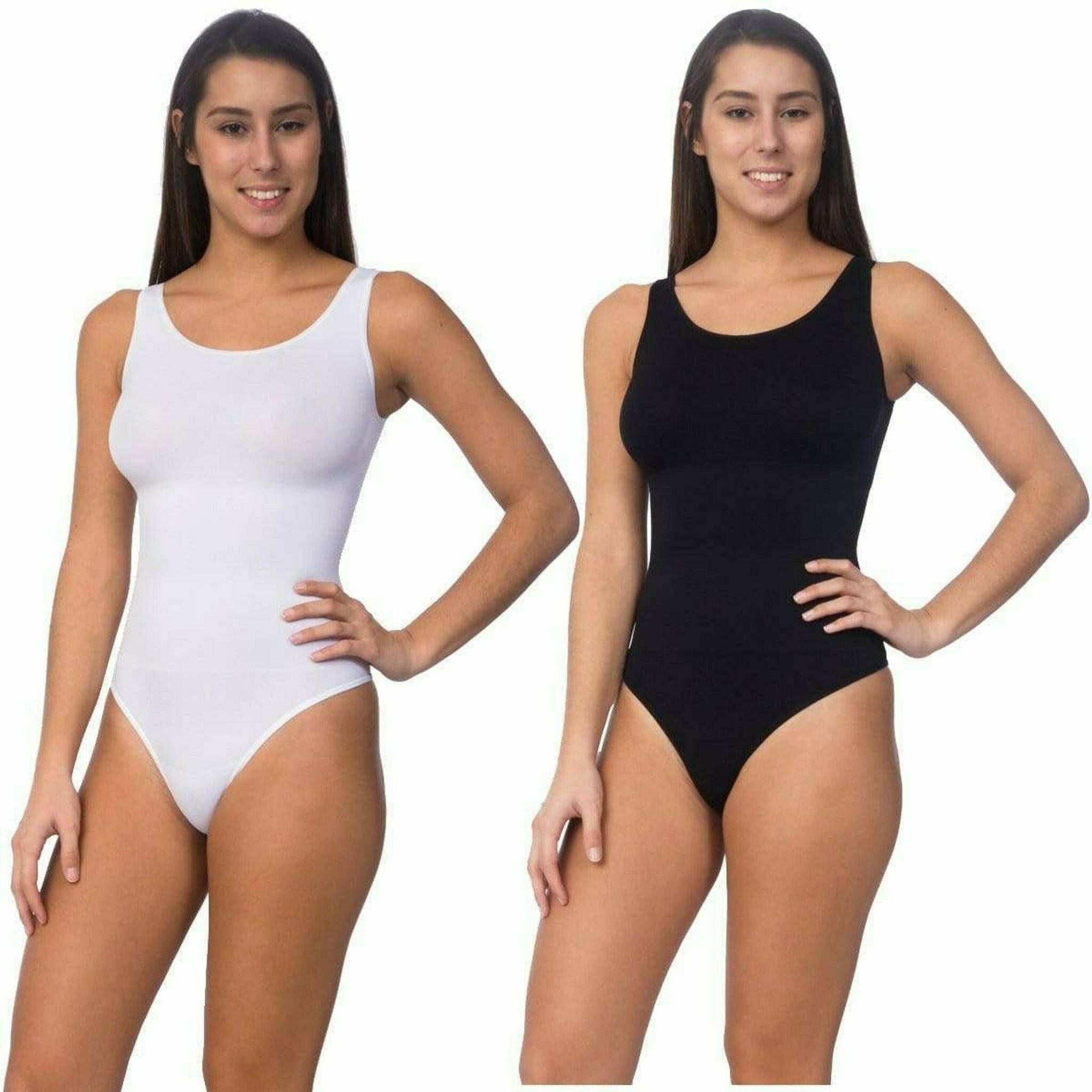 Seamless Shaping Bodysuit With Thong Bottom 2 Pack.