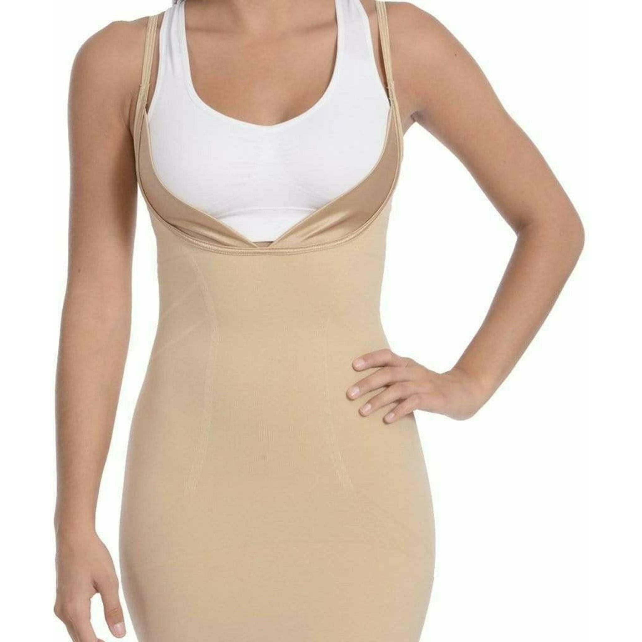 Seamless "Wear Your Own Bra" Full Body Slip Shaper in Nude.