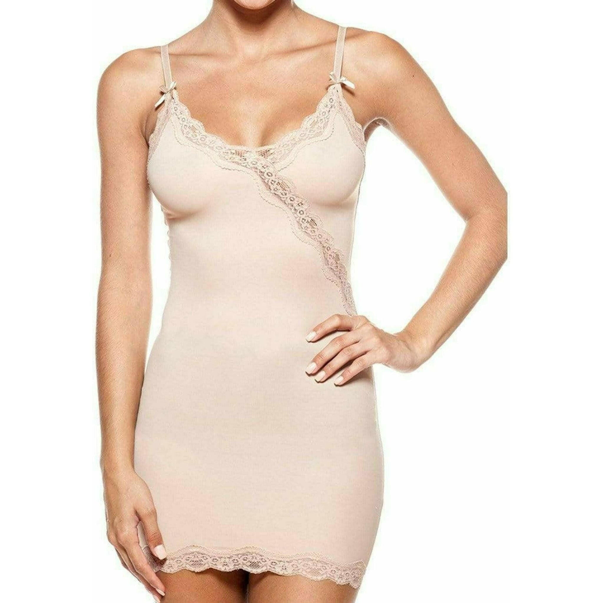 Shaping Body Slip With Lace Trim Nude.