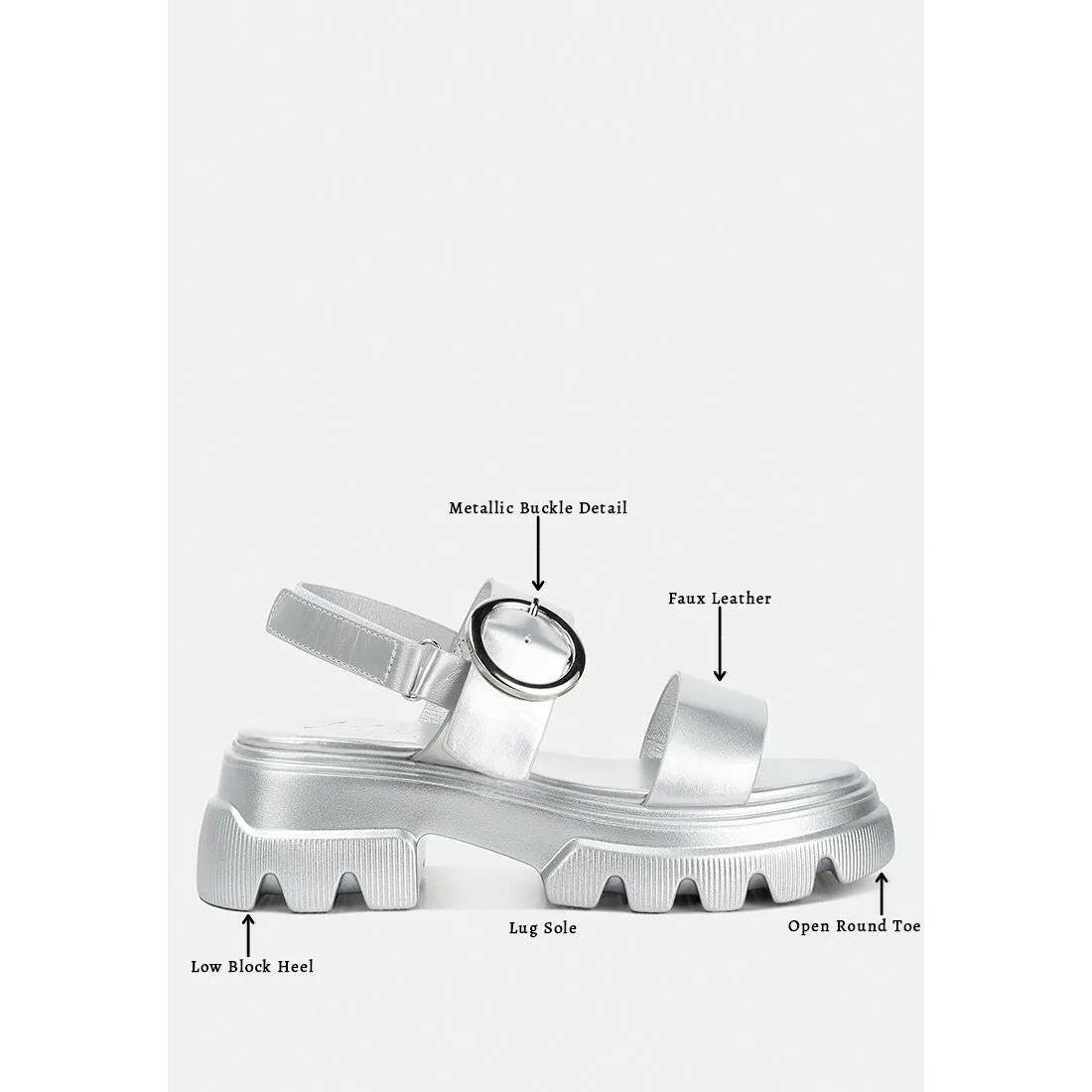 Silas Metallic Chunky Sandals.