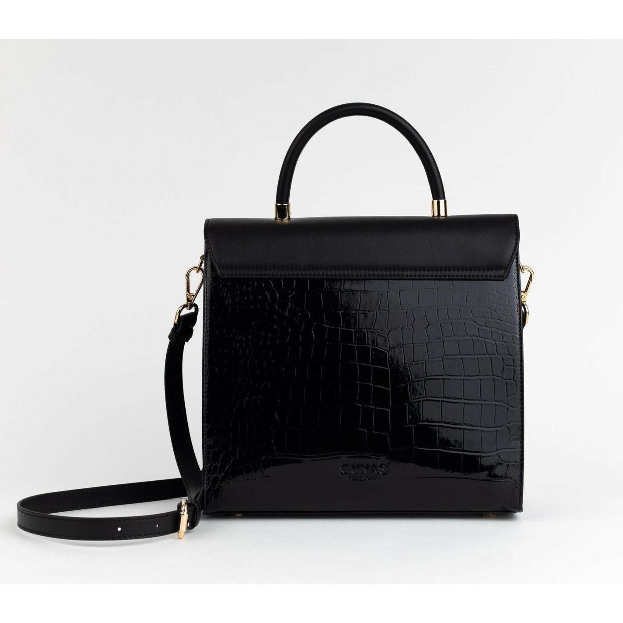 SIMONE - Black Vegan Leather Handbag.