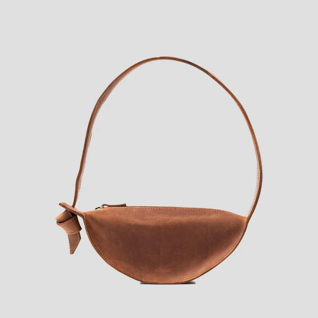 Shoulder Bag Crescent Cognac Brown.