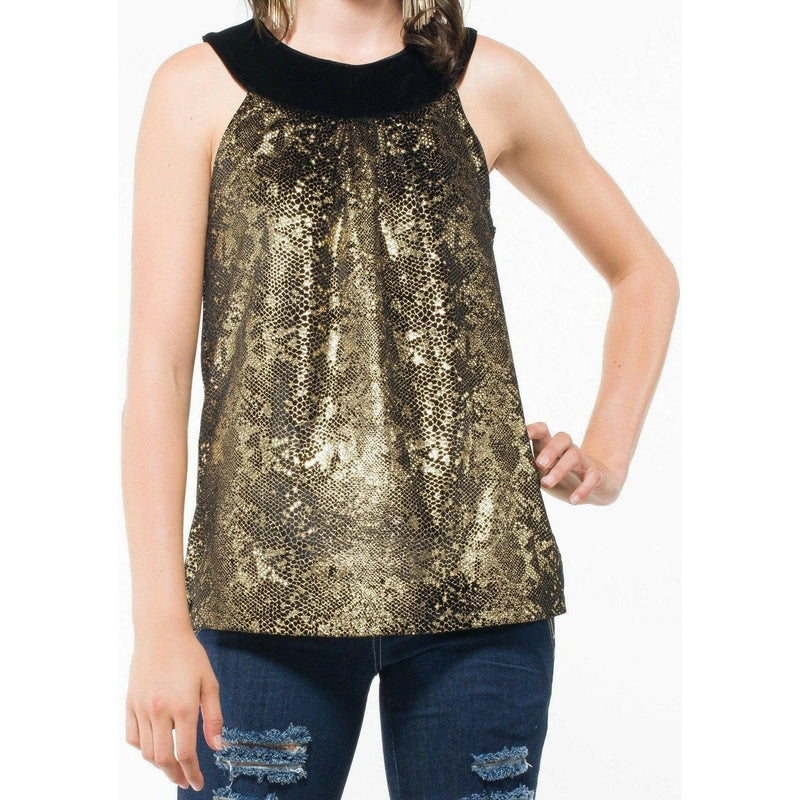 Sleeveless Bold Gold Top