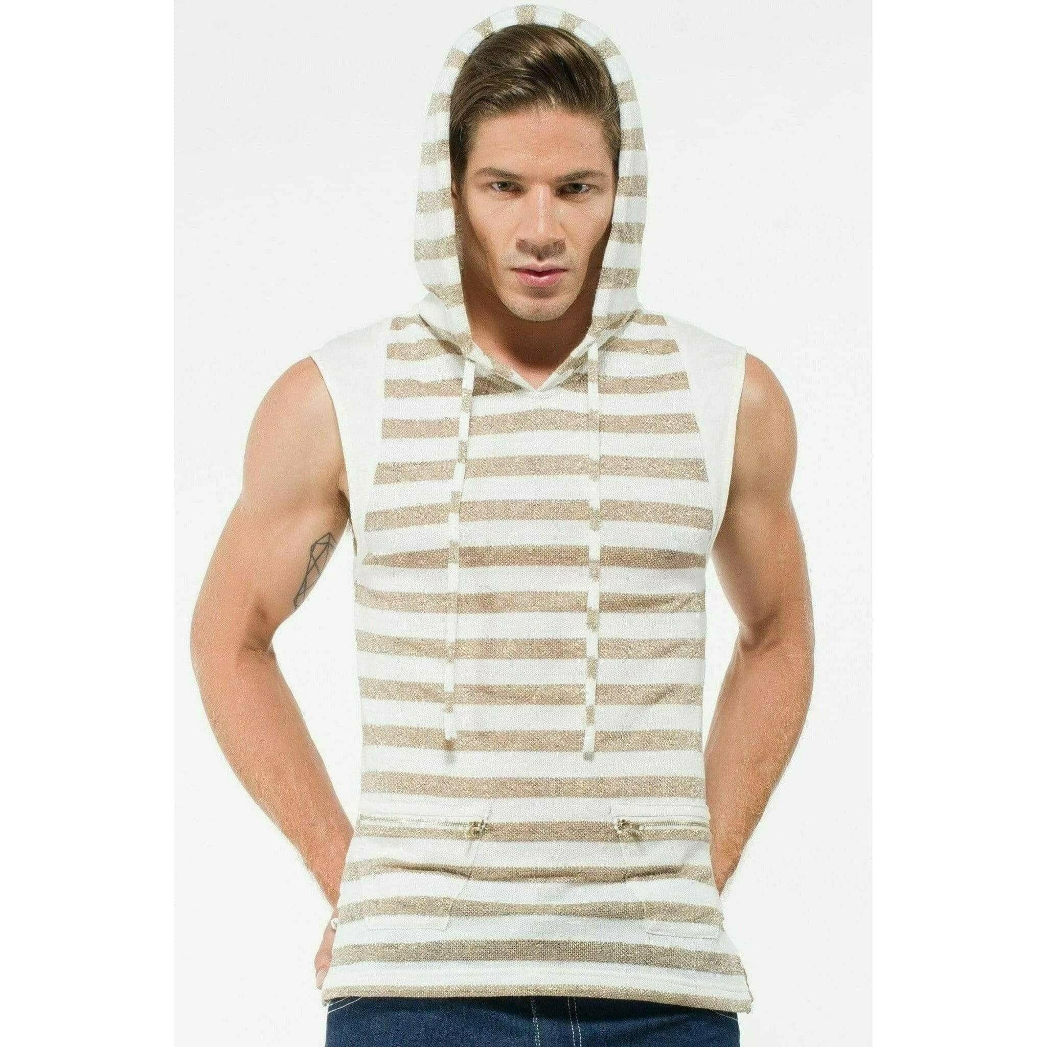 Sleeveless Gold Hoodie.