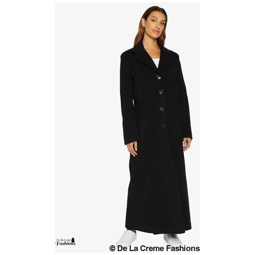 Slim Fit Wool Blend Longline Maxi Coat.