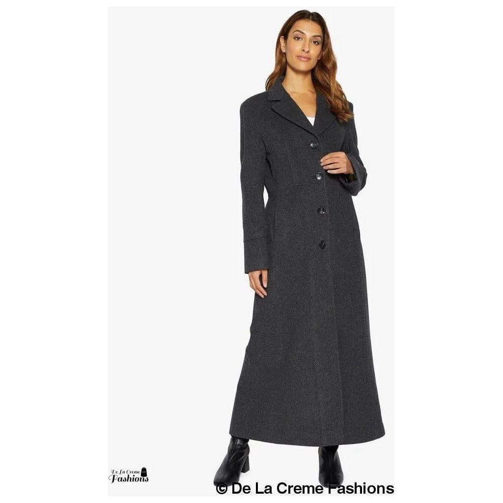 Slim Fit Wool Blend Longline Maxi Coat.