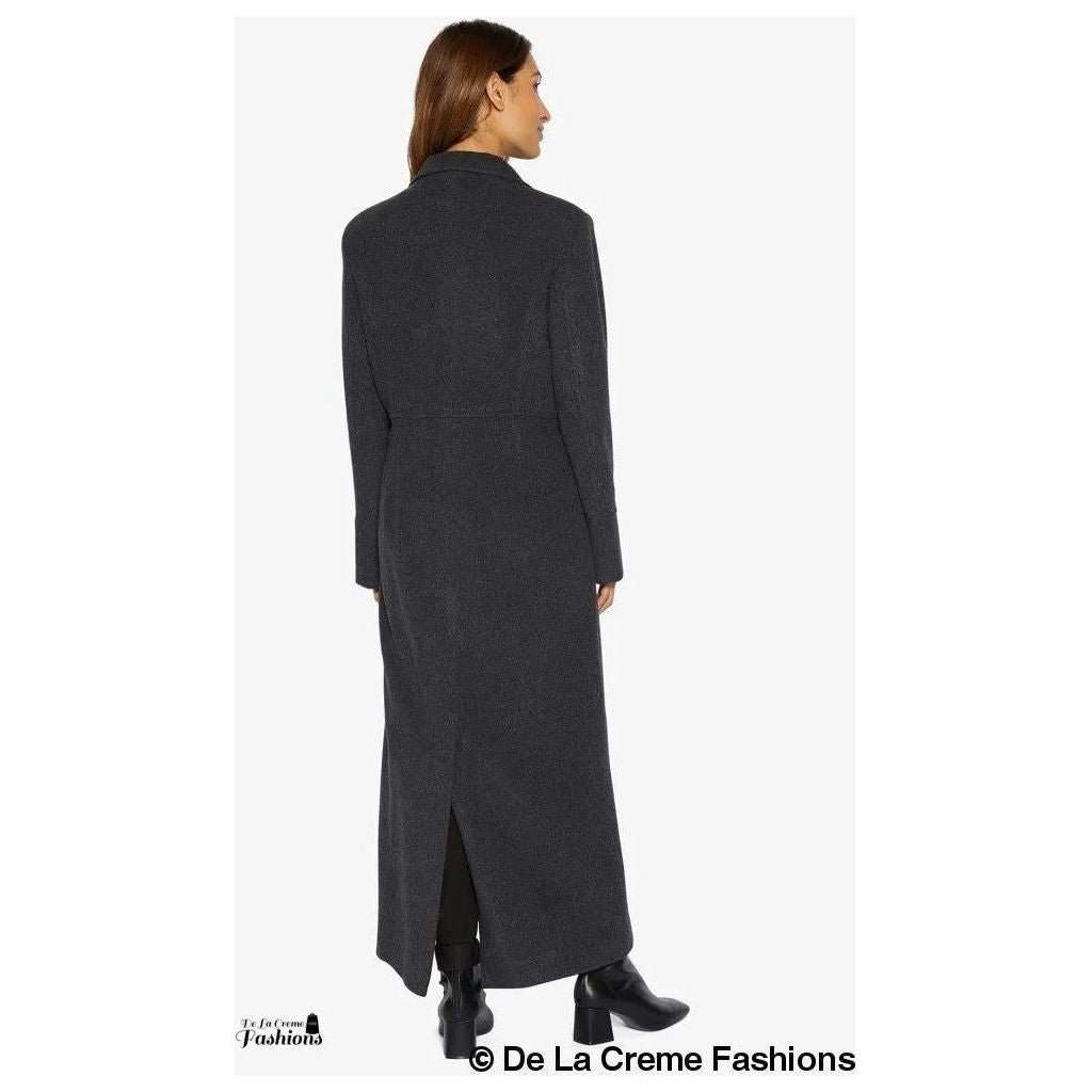 Slim Fit Wool Blend Longline Maxi Coat.